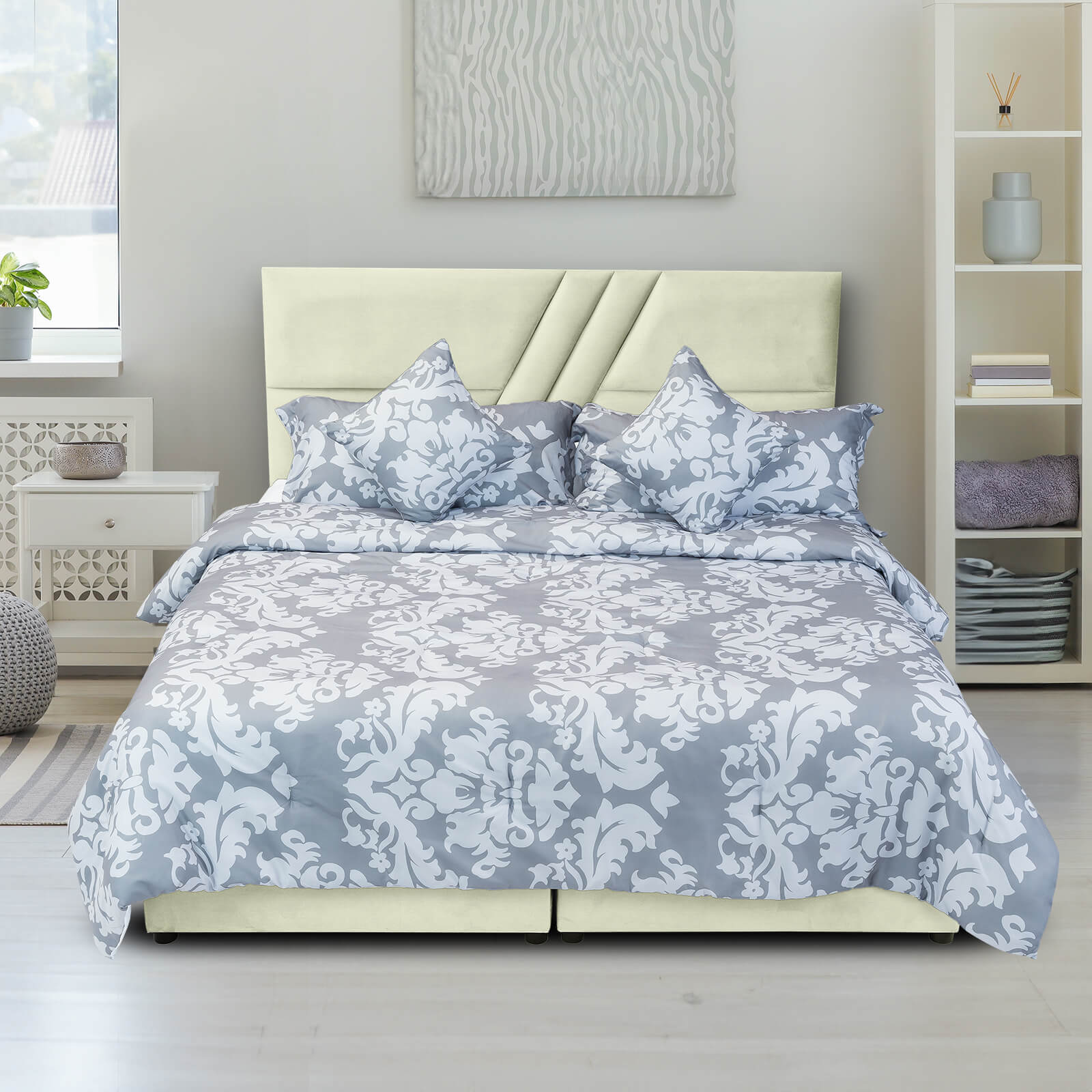 In House | Serin Bed Frame Velvet Ivory 200x200