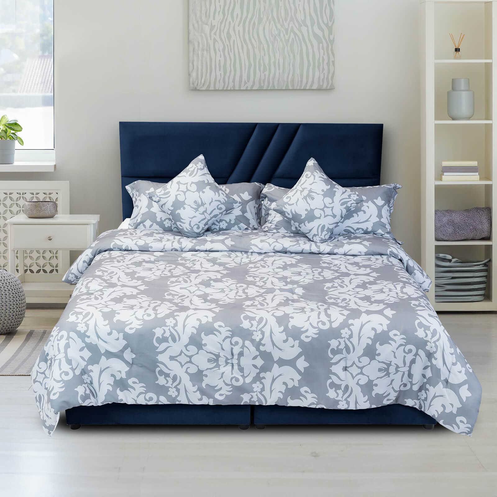 In House | Valencia Bed Frame Velvet Dark Blue 200x100