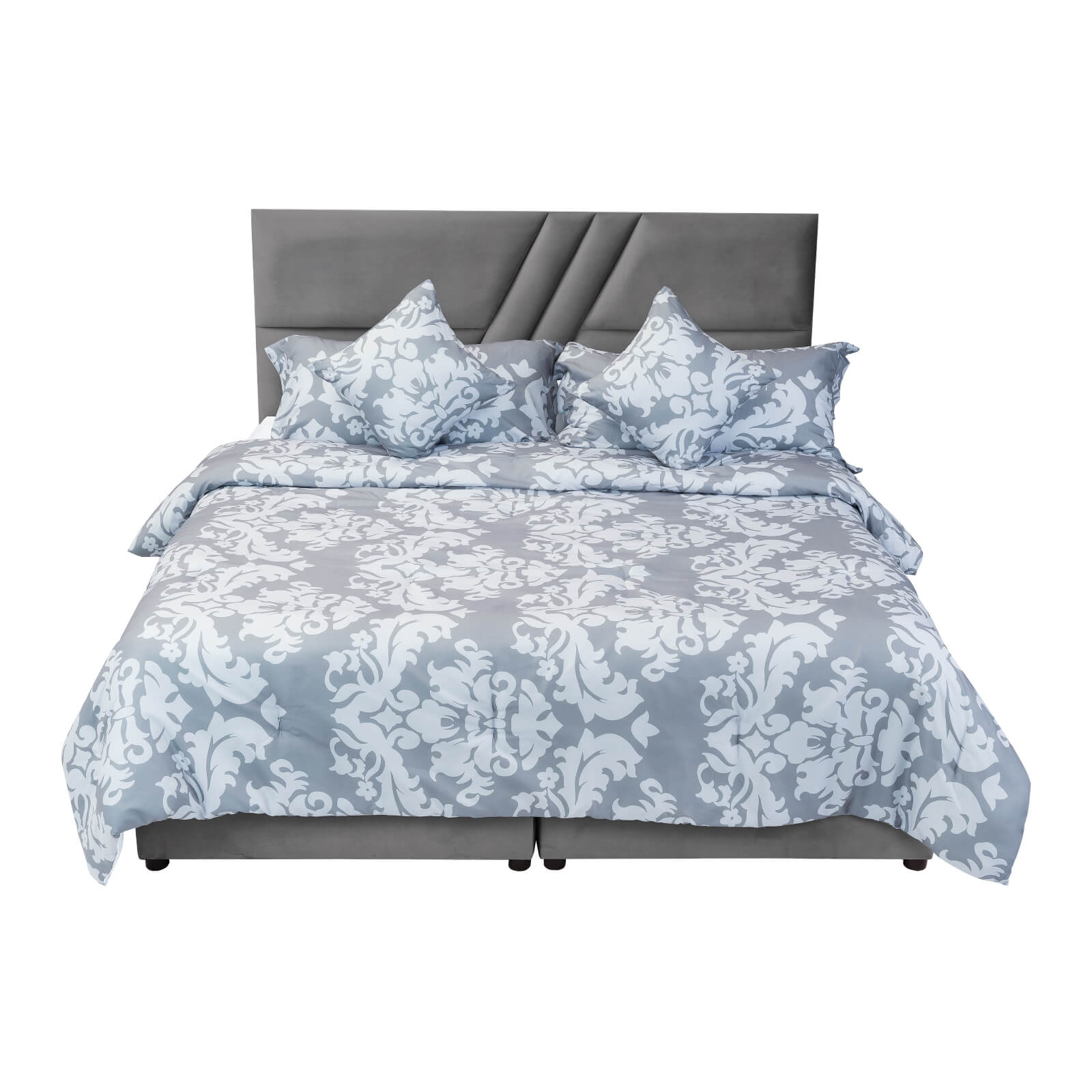 In House | Serin Bed Frame Velvet Grey 200x200