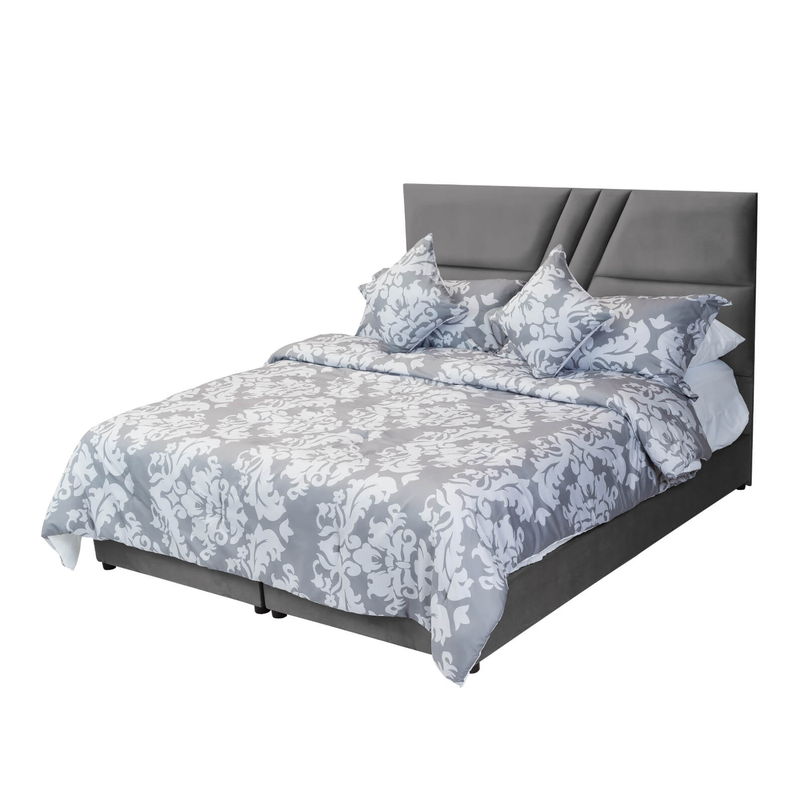 In House | Serin Bed Frame Velvet Grey 200x200