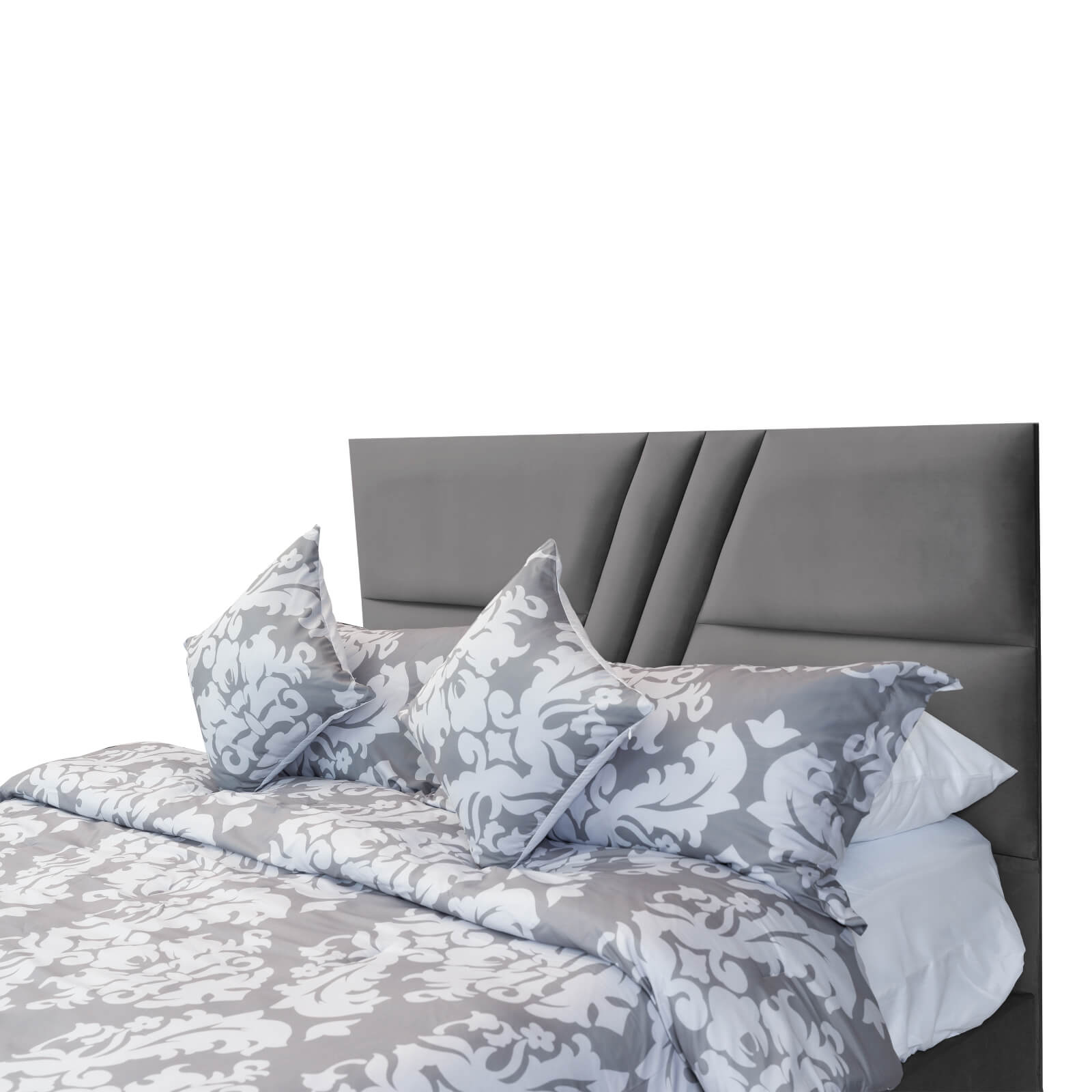 In House | Serin Bed Frame Velvet Grey 200x200