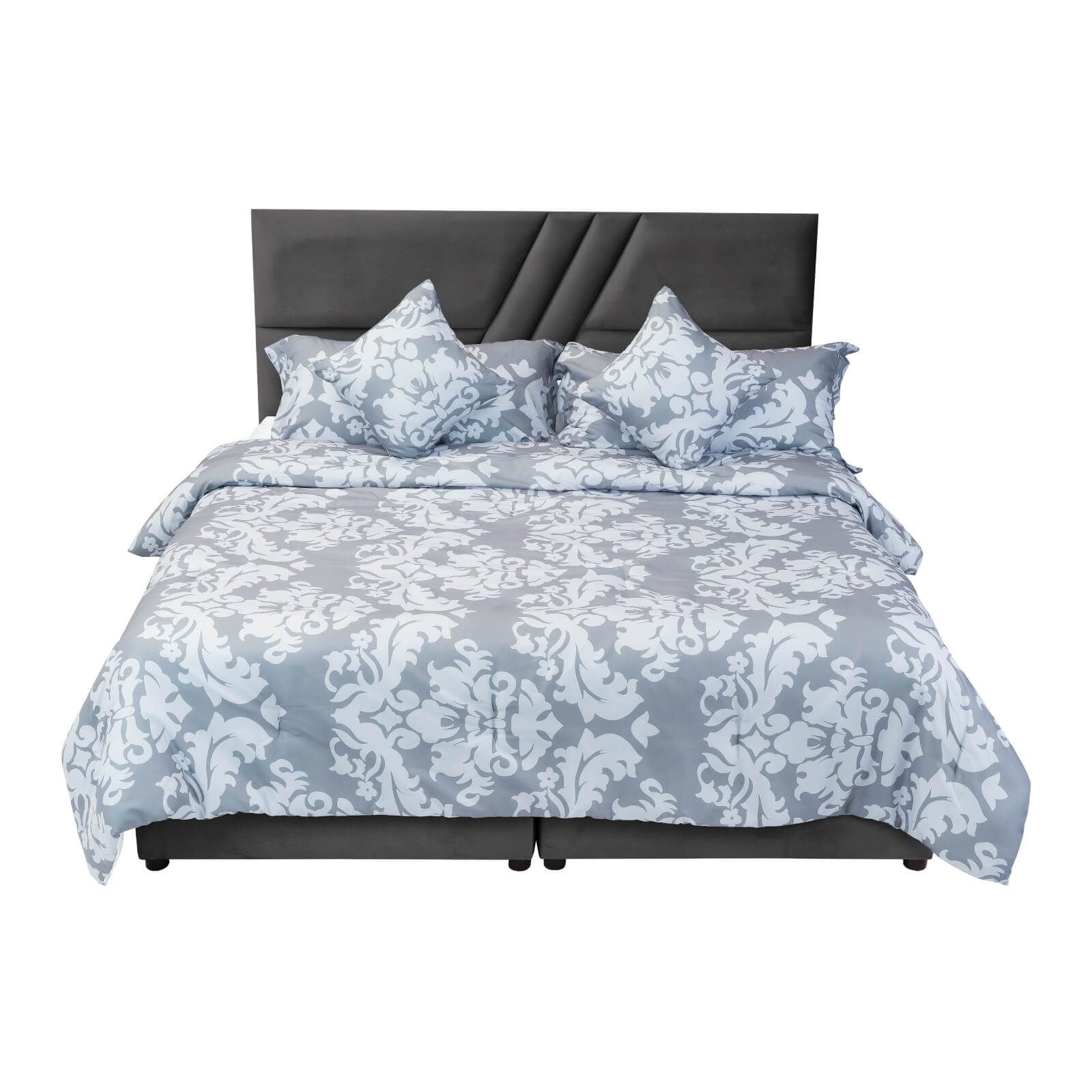 In House | Serin Bed Frame Velvet Dark Grey 200x200