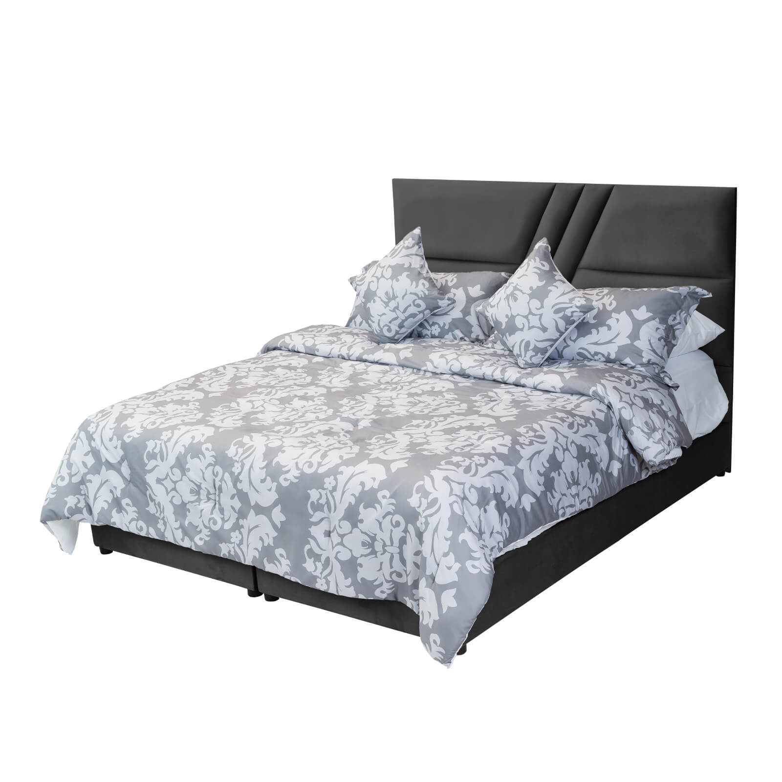 In House | Serin Bed Frame Velvet Dark Grey 200x180