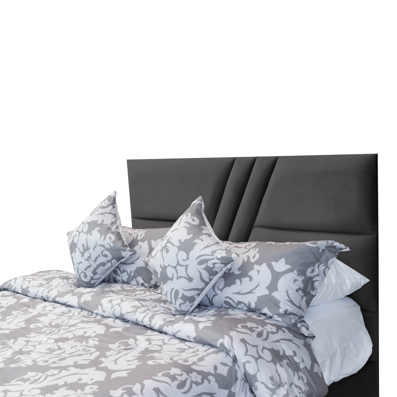 In House | Serin Bed Frame Velvet Dark Grey 200x200