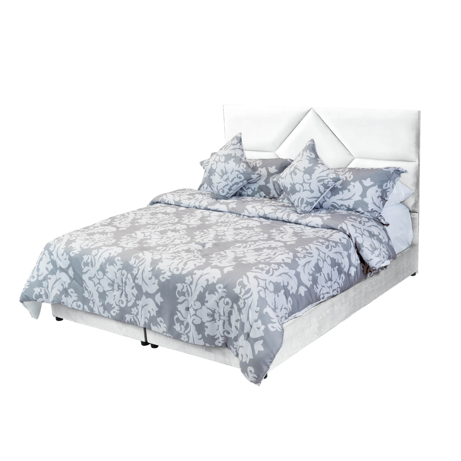 In House | Al Shahba Bed Frame Velvet White 200x90