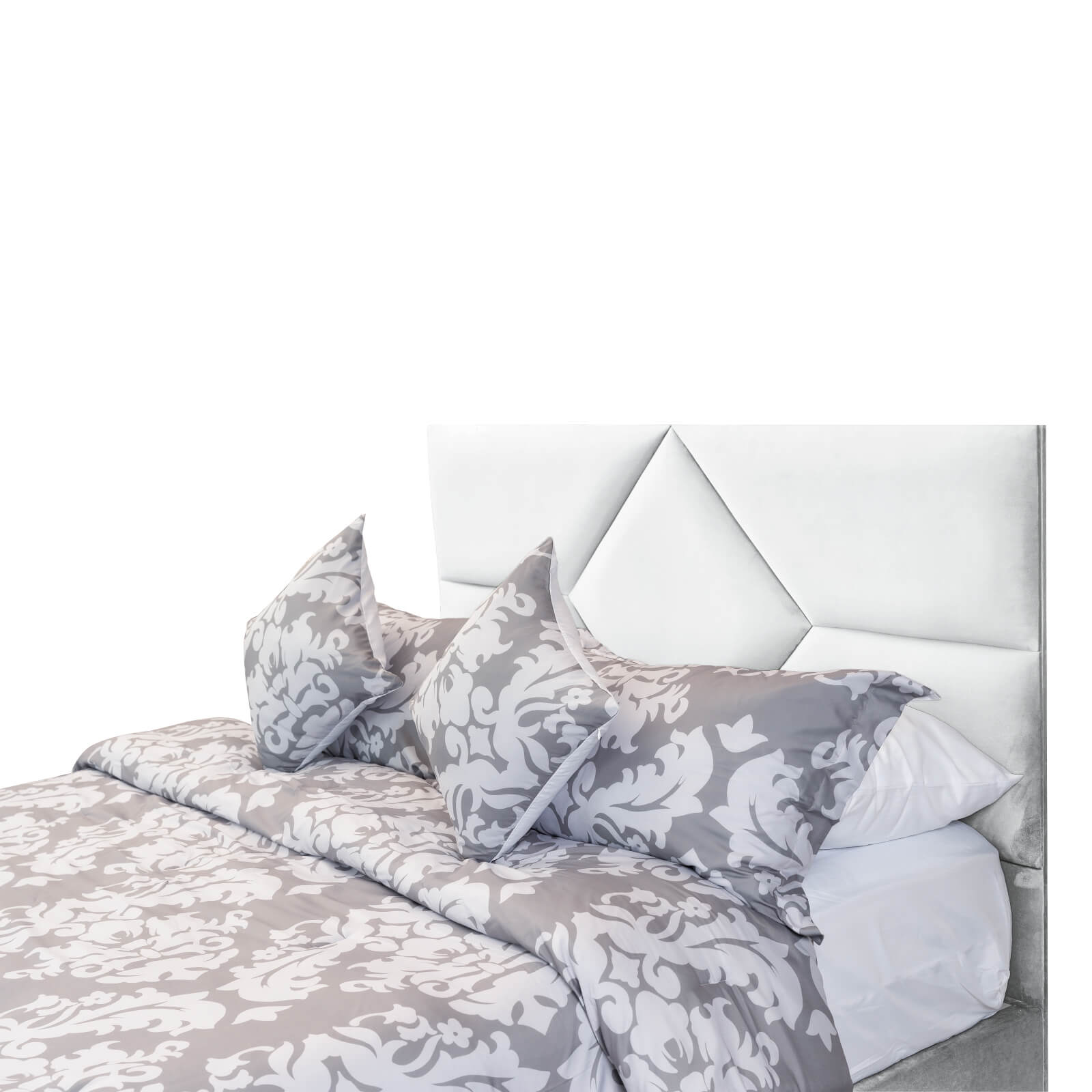 In House | Al Shahba Bed Frame Velvet White 200x90