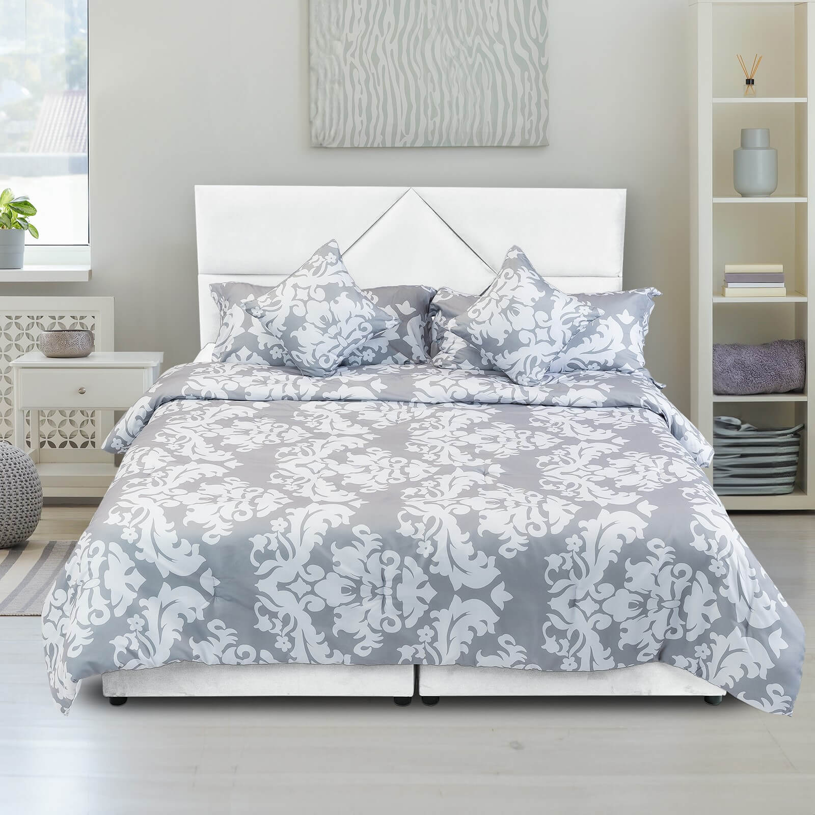 In House | Al Shahba Bed Frame Velvet White 200x90