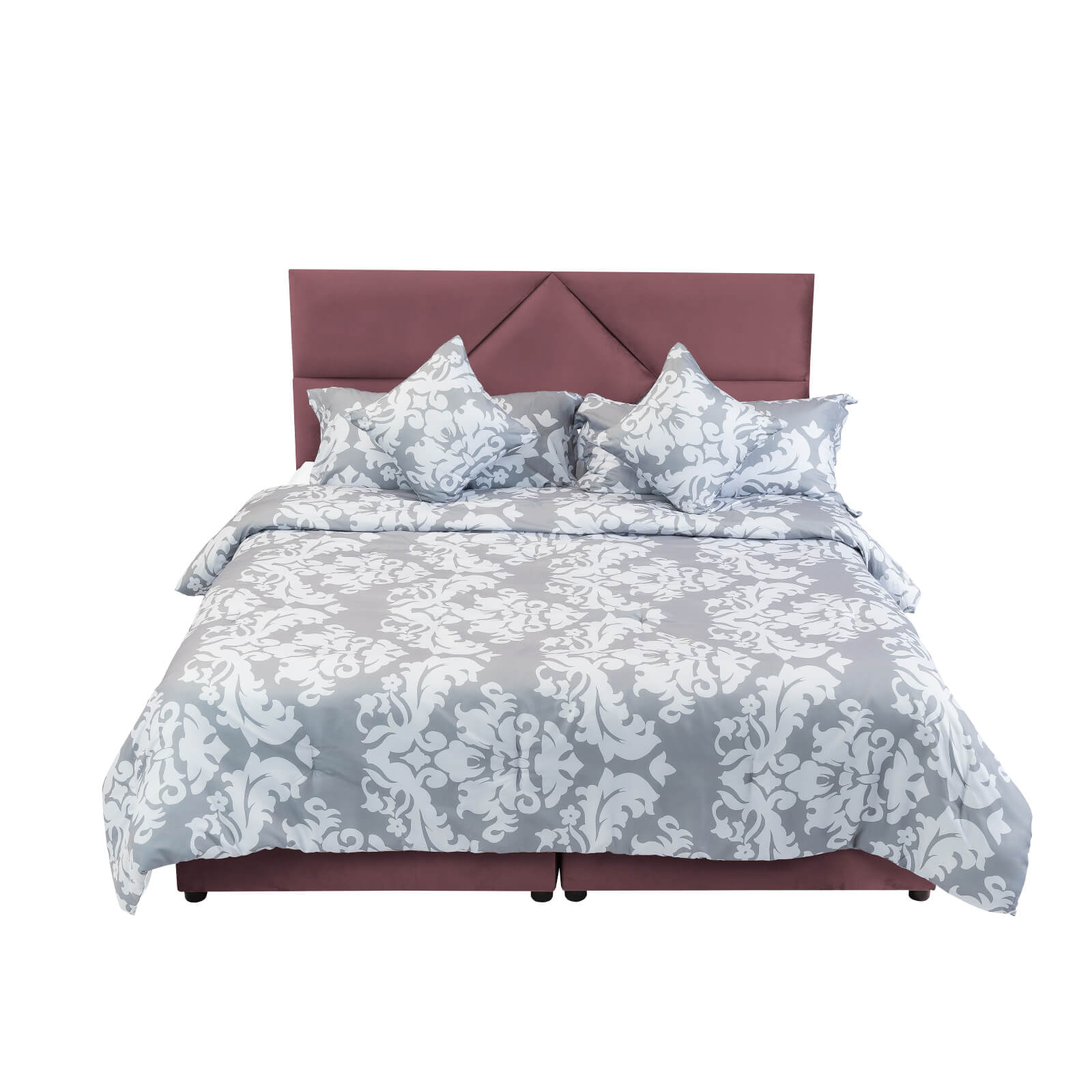 In House | Al Shahba Bed Frame Velvet Dark Pink 200x120
