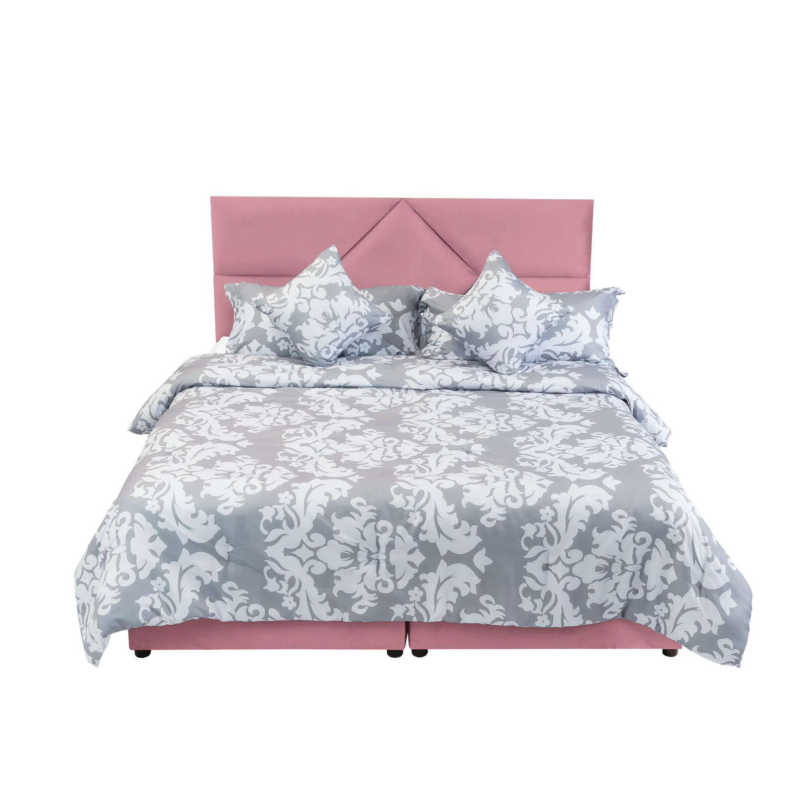 In House | Al Shahba Bed Frame Velvet Light Pink 200x90