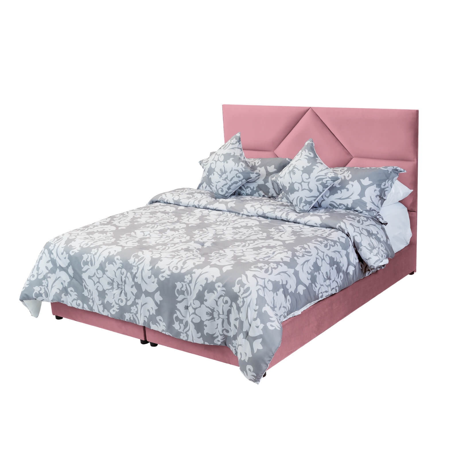 In House | Al Shahba Bed Frame Velvet Light Pink 200x100