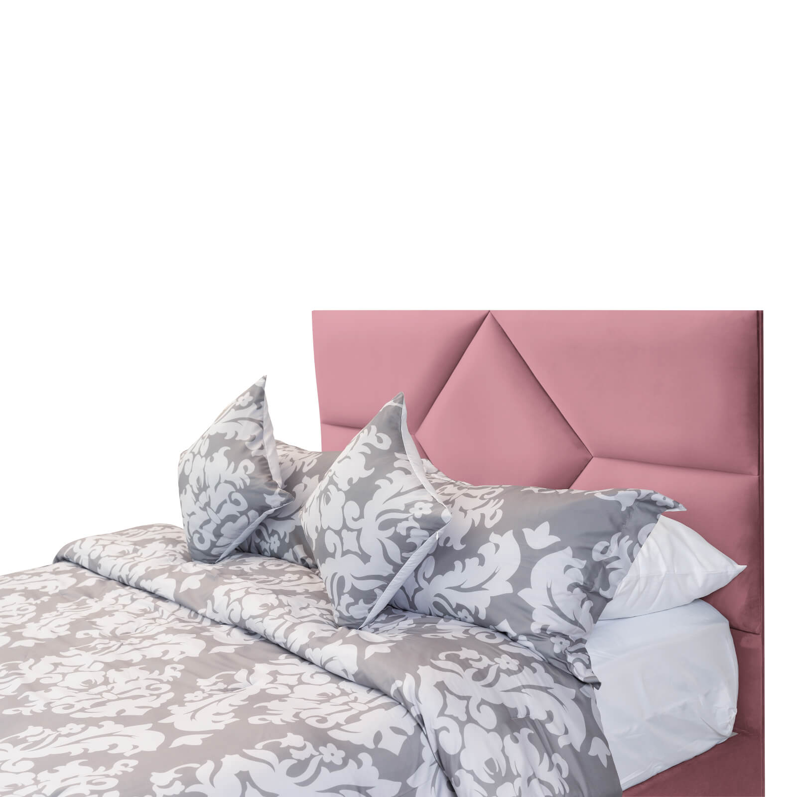 In House | Al Shahba Bed Frame Velvet Light Pink 200x100