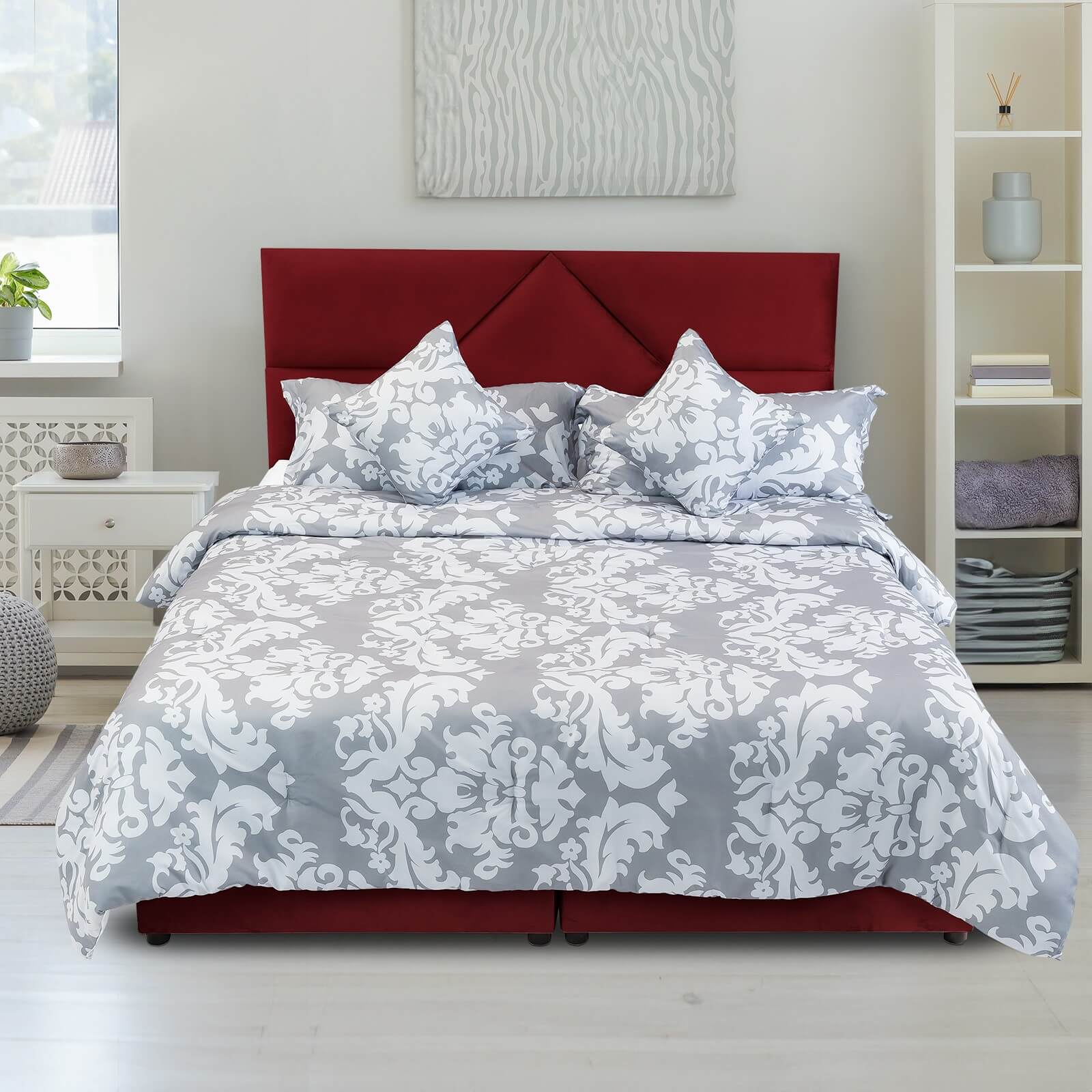 In House | Valencia Bed Frame Velvet Burgundy 200x160