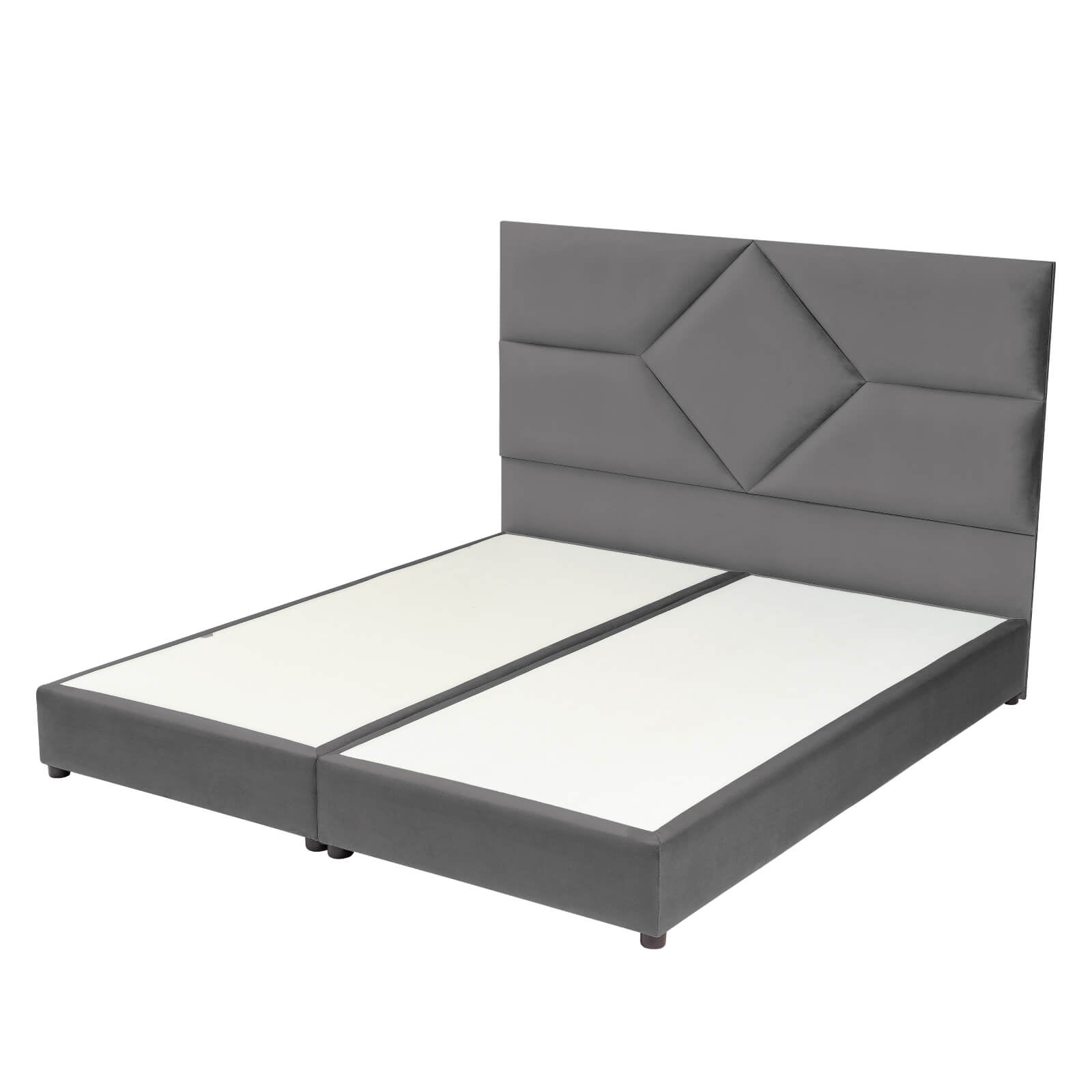 In House | Al Shahba Bed Frame Velvet Grey 200x100