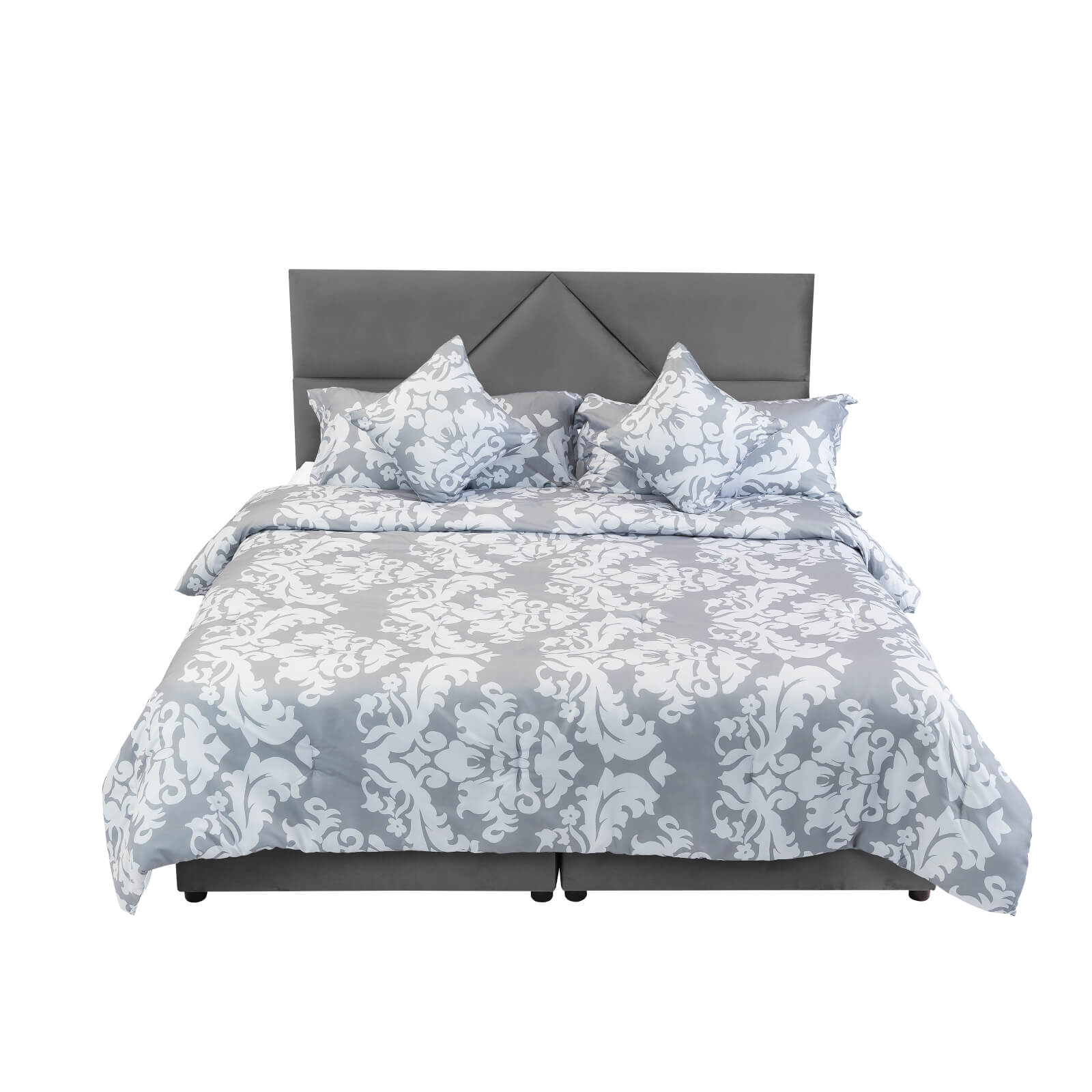 In House | Al Shahba Bed Frame Velvet Grey 200x100