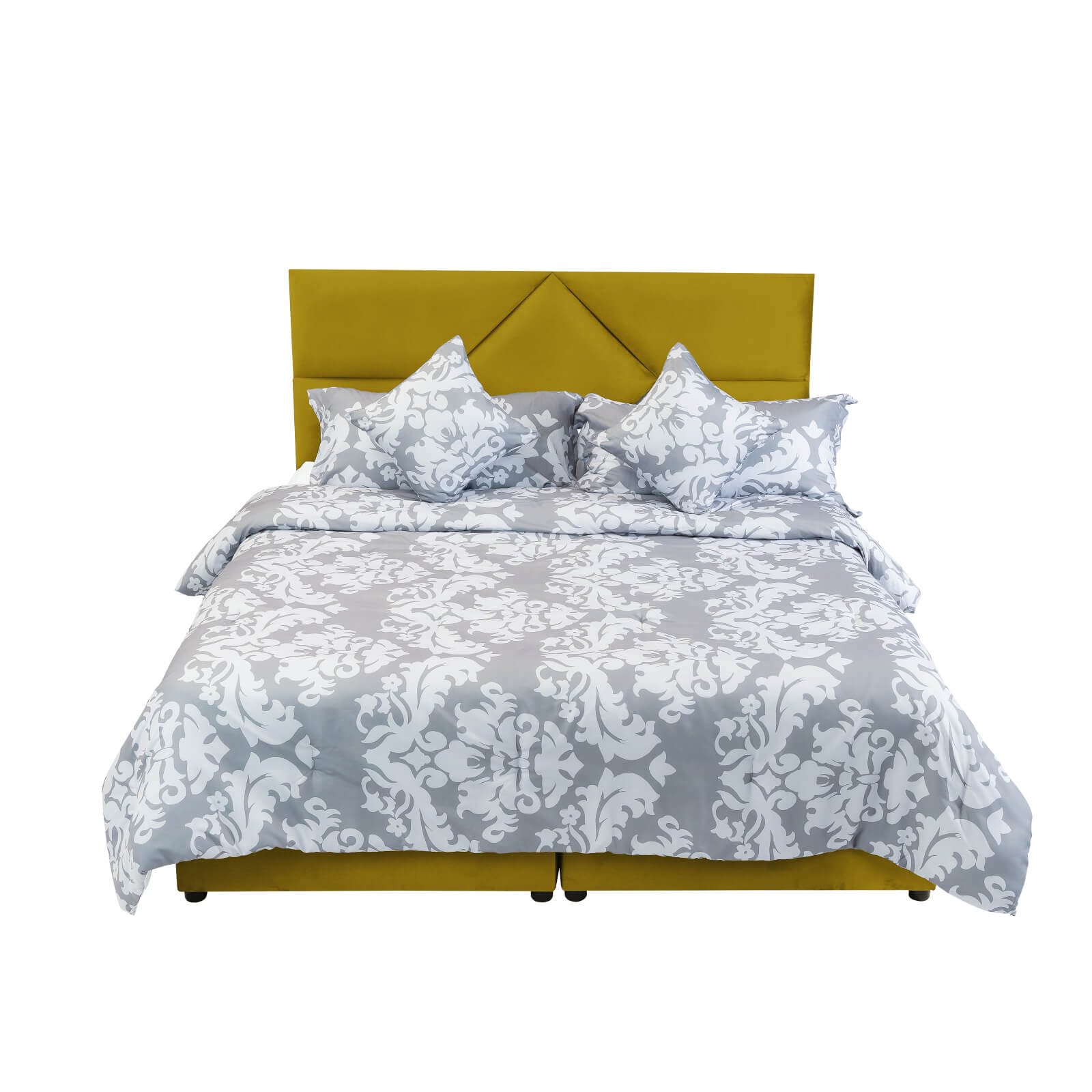 In House | Al Shahba Bed Frame Velvet Gold 200x120