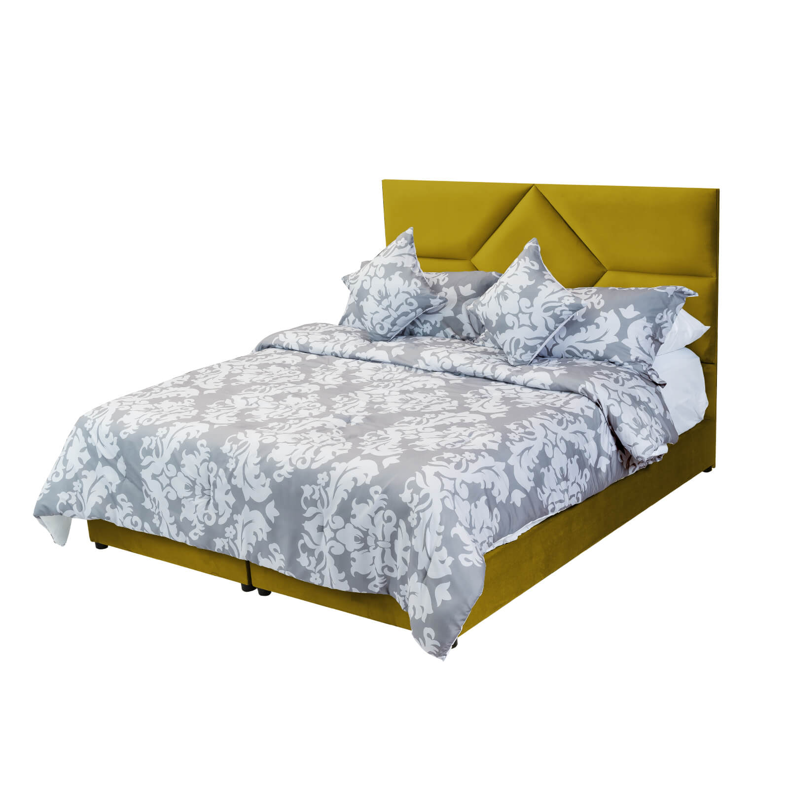 In House | Al Shahba Bed Frame Velvet Gold 200x120