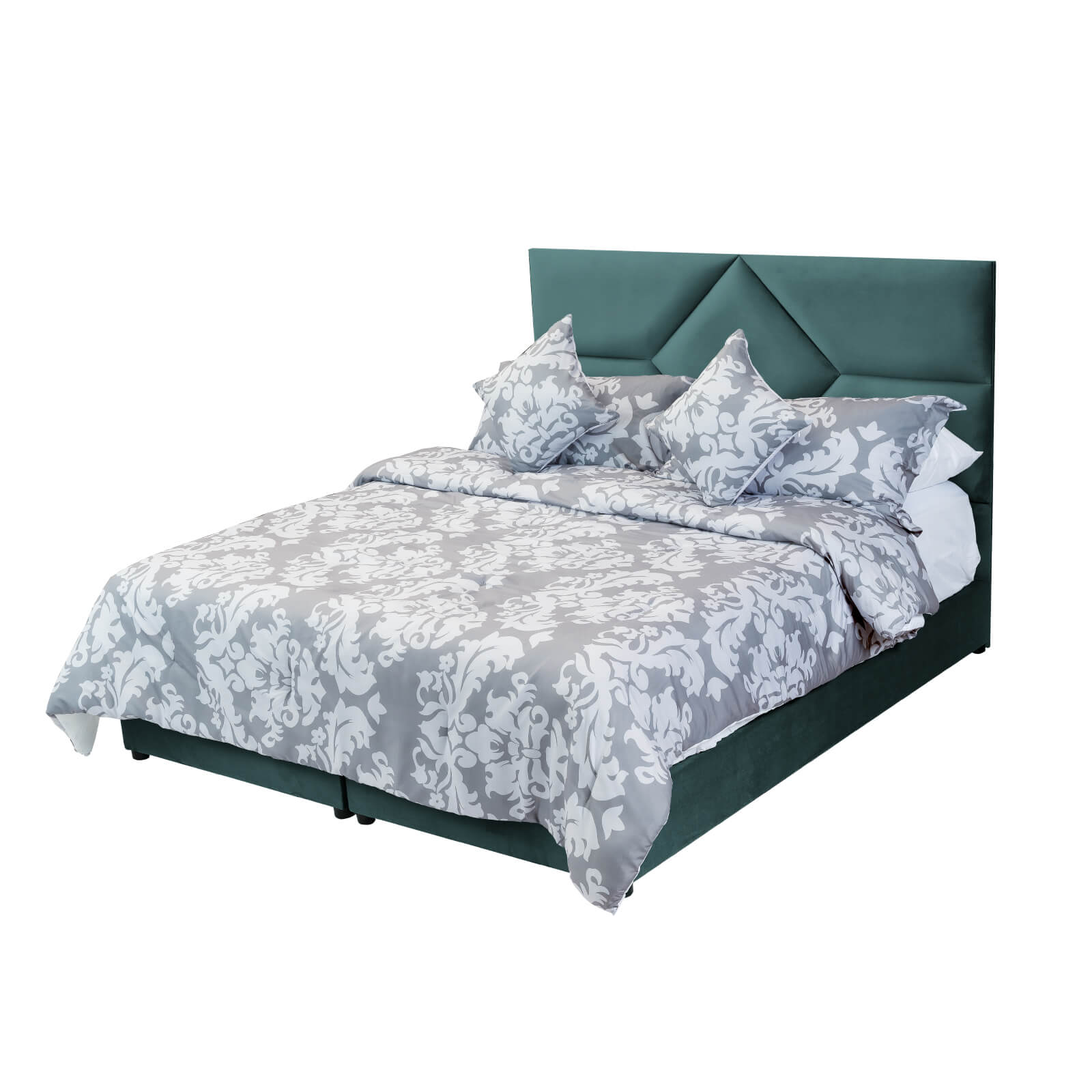 In House | Al Shahba Bed Frame Velvet Turquoise 200x120
