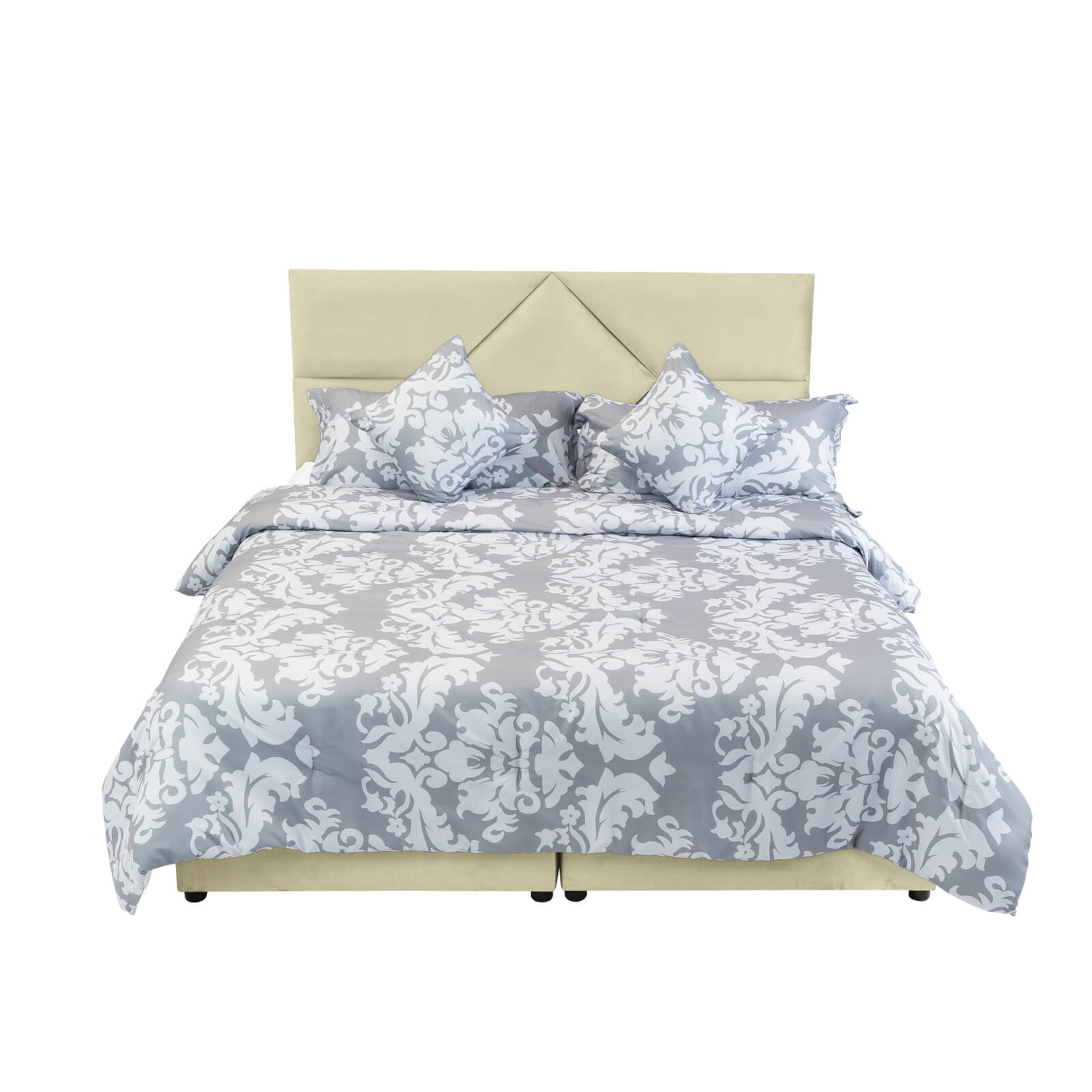 In House | Al Shahba Bed Frame Velvet Beige 200x140