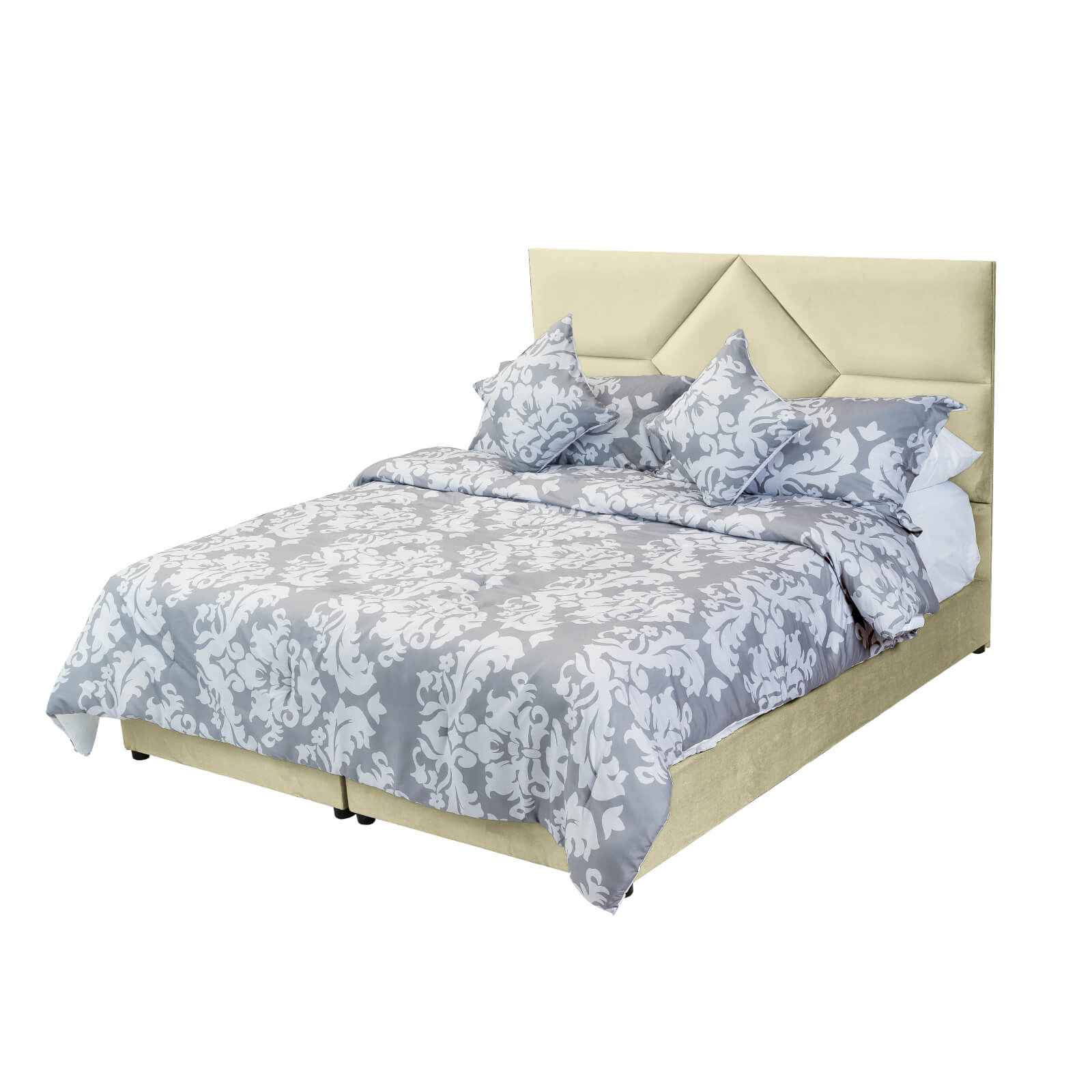 In House | Al Shahba Bed Frame Velvet Beige 200x140