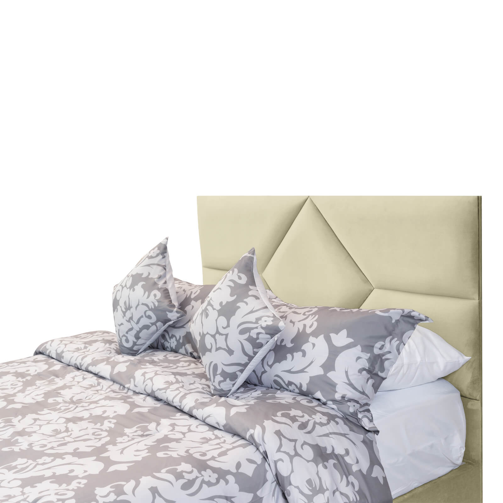 In House | Al Shahba Bed Frame Velvet Beige 200x140