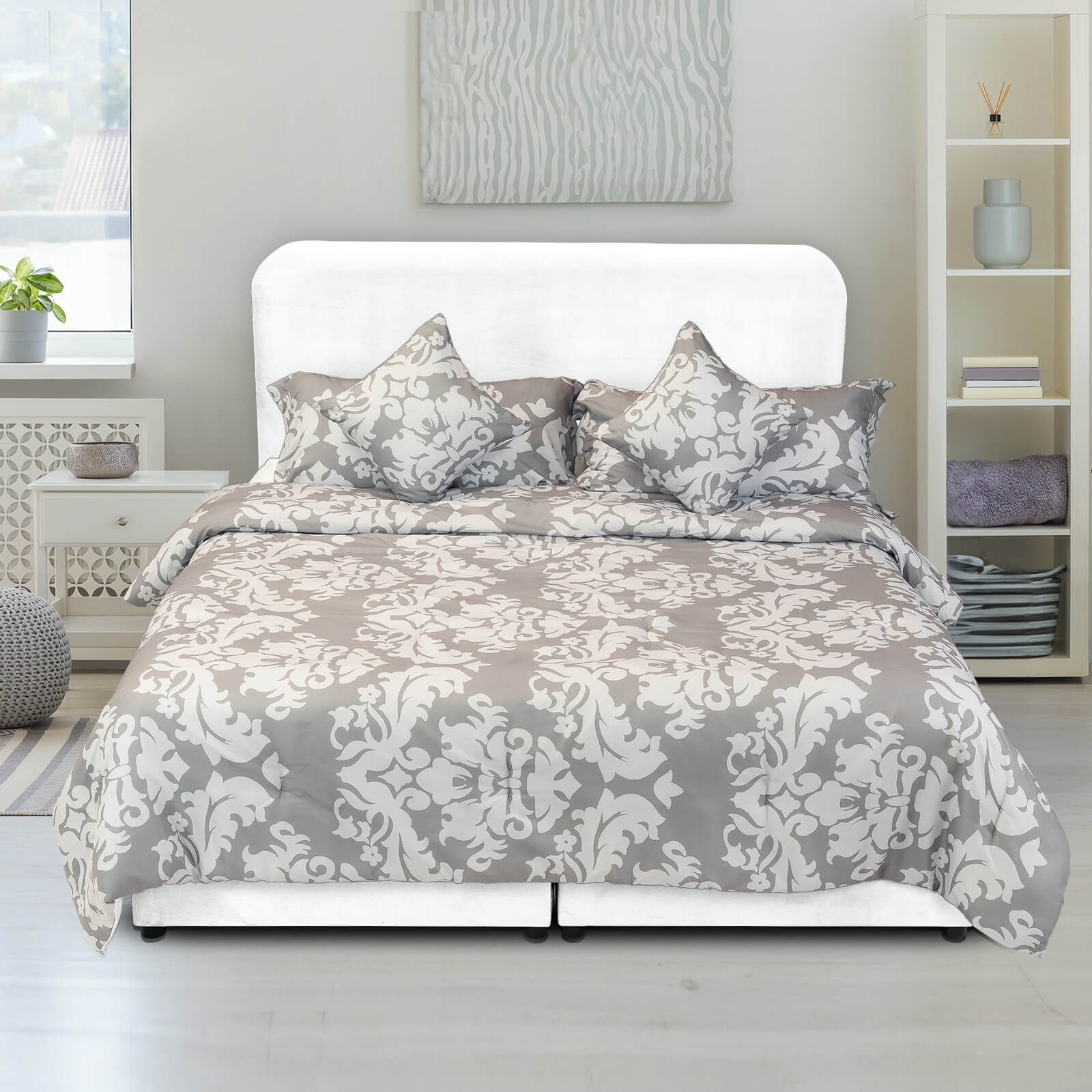 In House | Janawa Bed Frame Velvet White 200x100