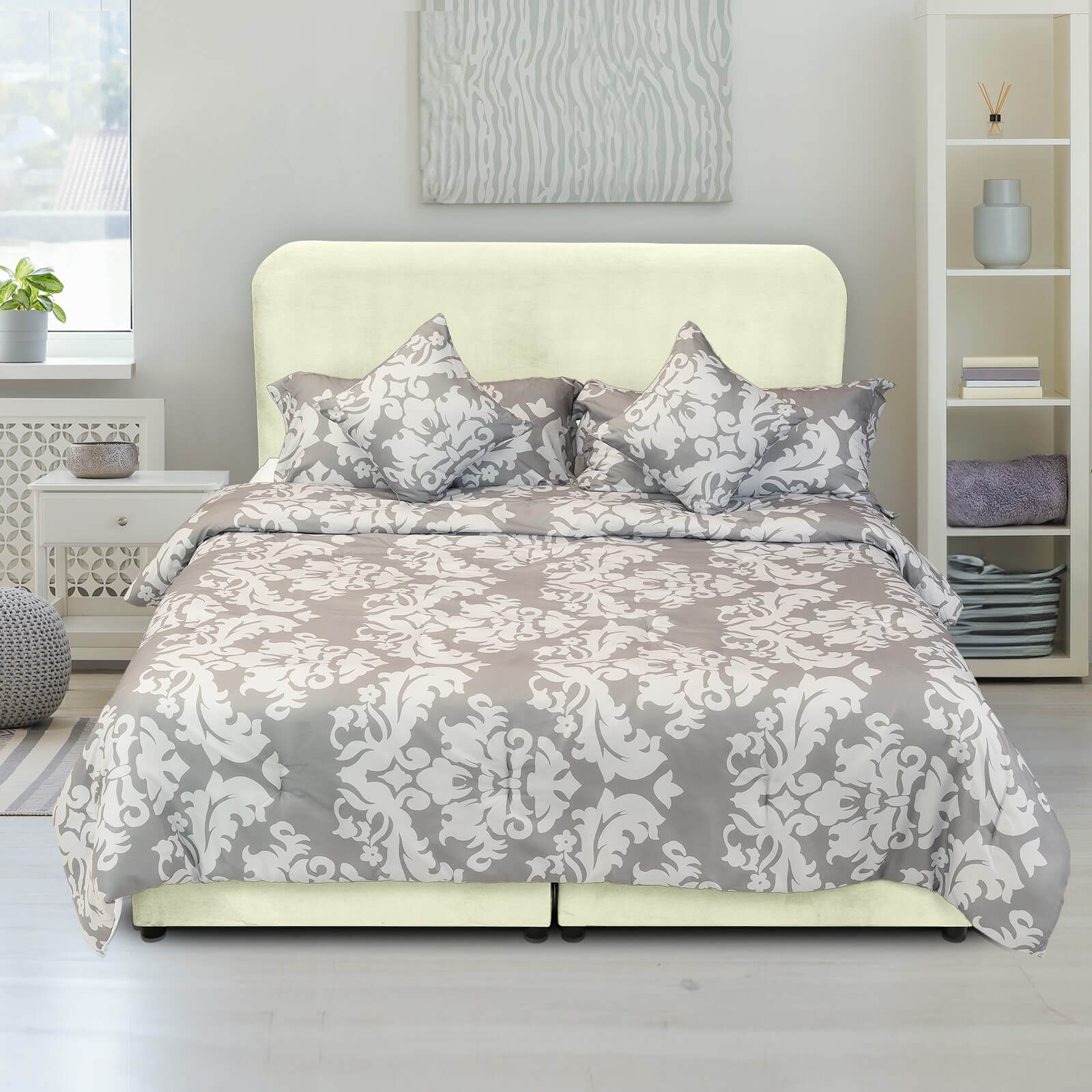 In House | Al Shahba Bed Frame Velvet Ivory 200x200