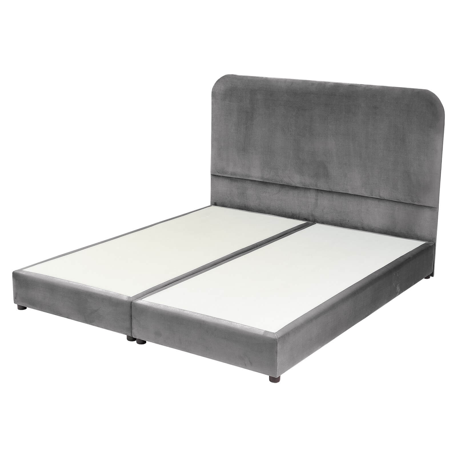 In House | Janawa Bed Frame Velvet Grey 200x100