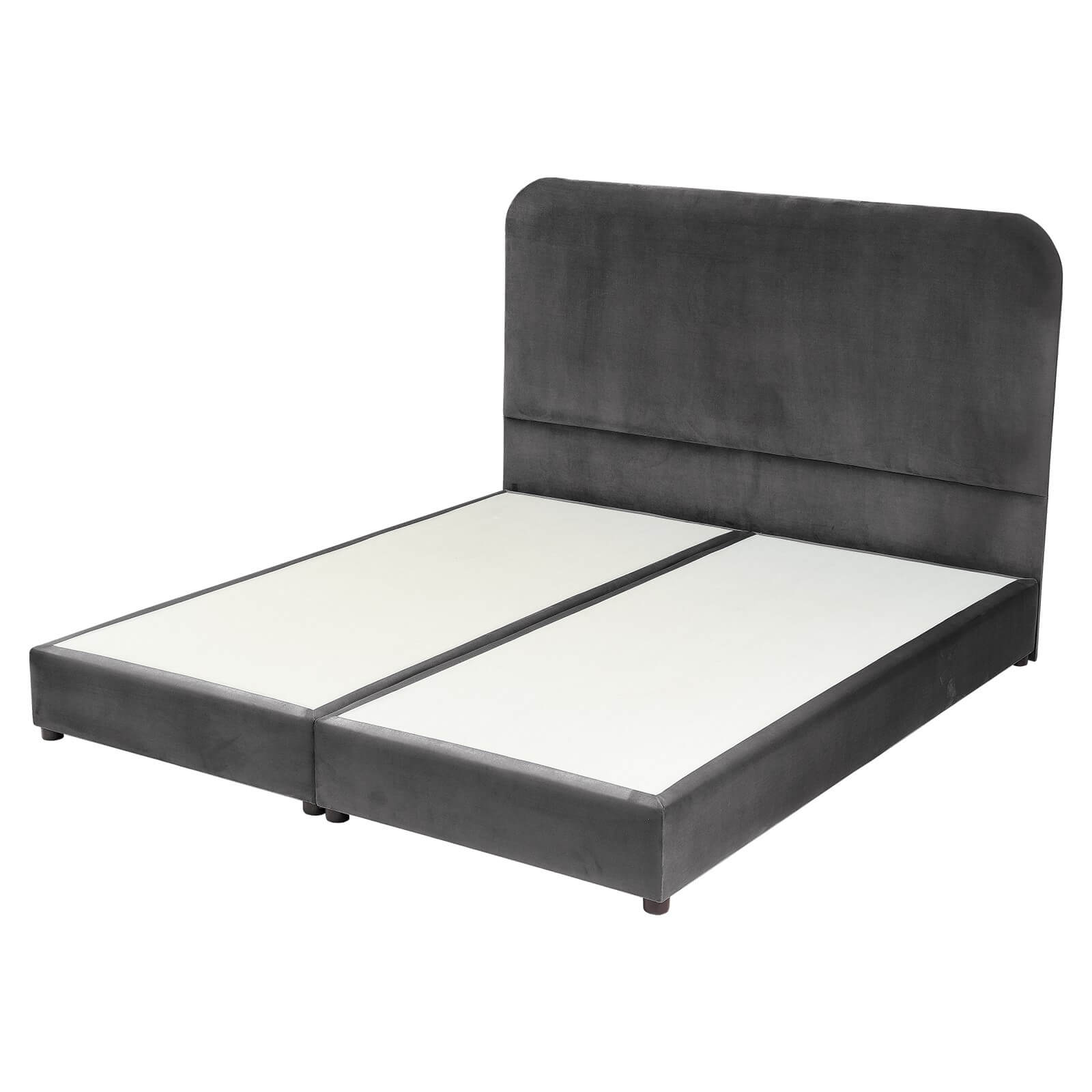 In House | Janawa Bed Frame Velvet Dark Grey 200x100