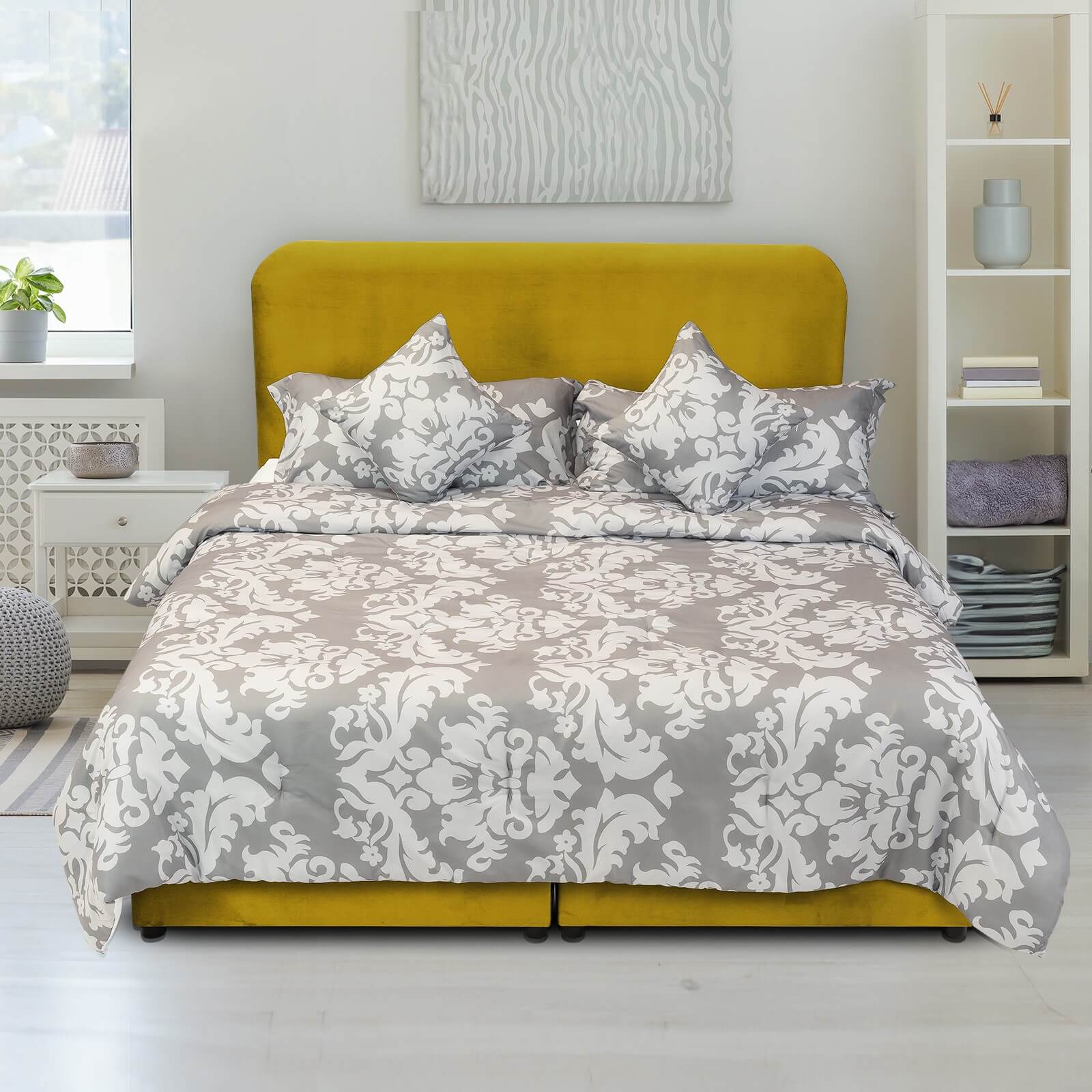 In House | Janawa Bed Frame Velvet Gold 200x100