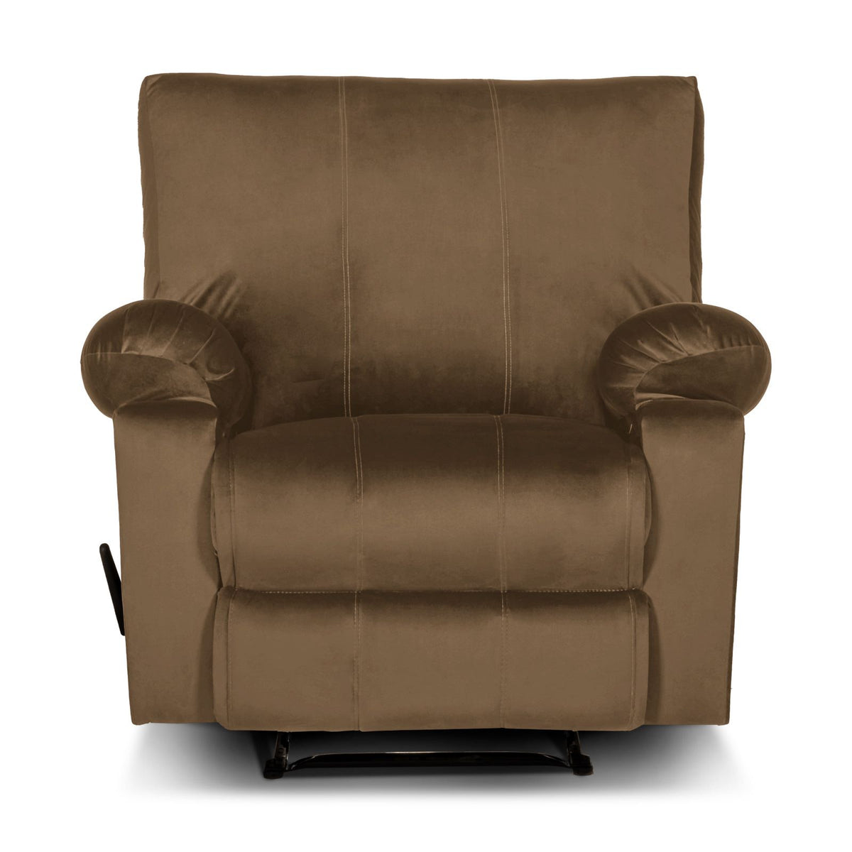 Velvet Rocking Recliner Chair - Light Brown - H1