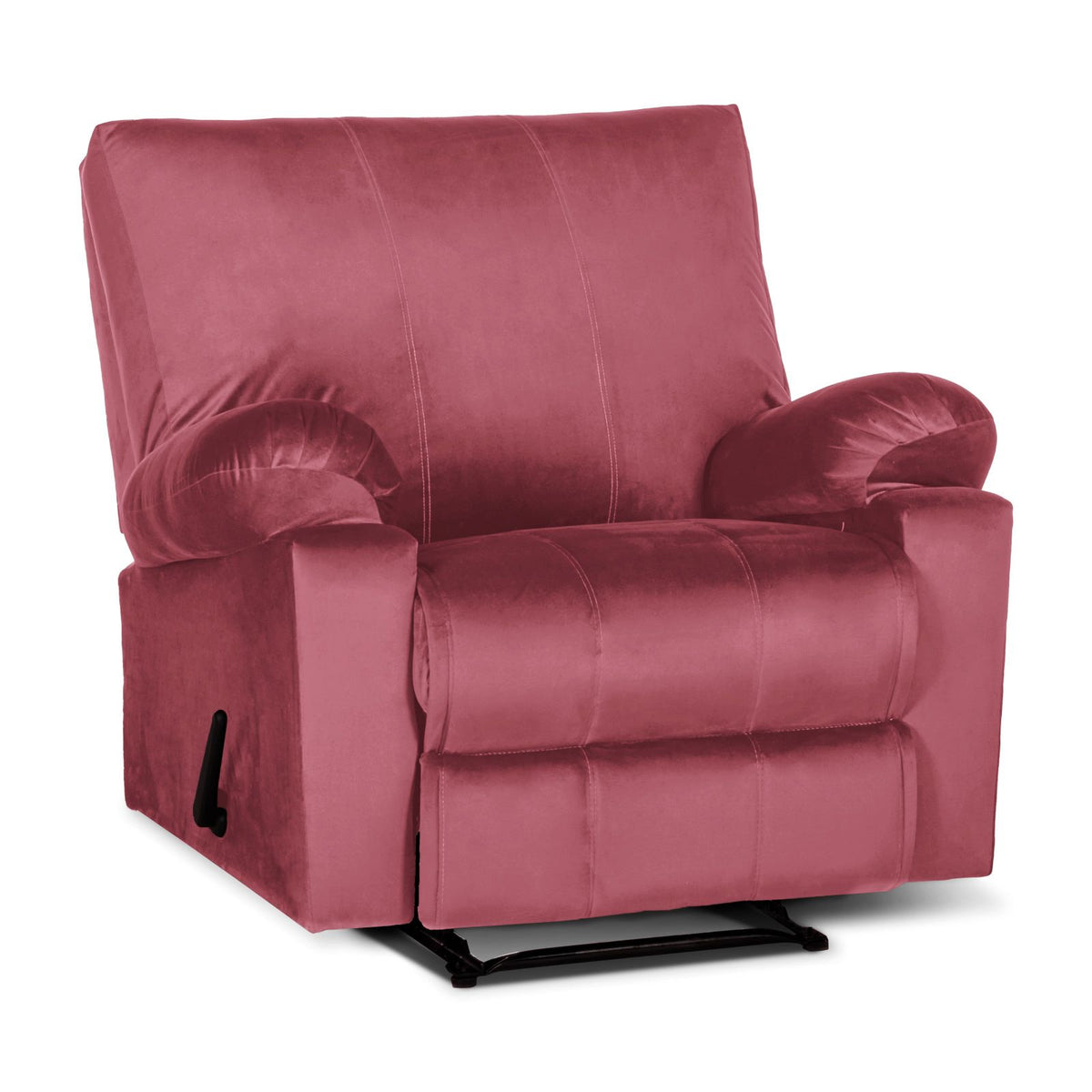 Velvet Rocking Recliner Chair - Dark Pink - H1
