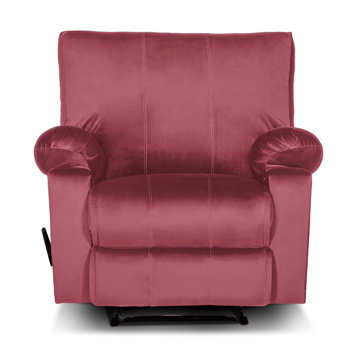 Velvet Rocking Recliner Chair - Dark Pink - H1