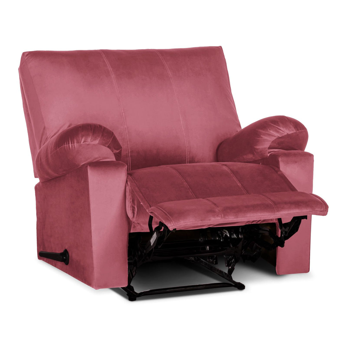 Velvet Classic Recliner Chair - Dark Pink - H1