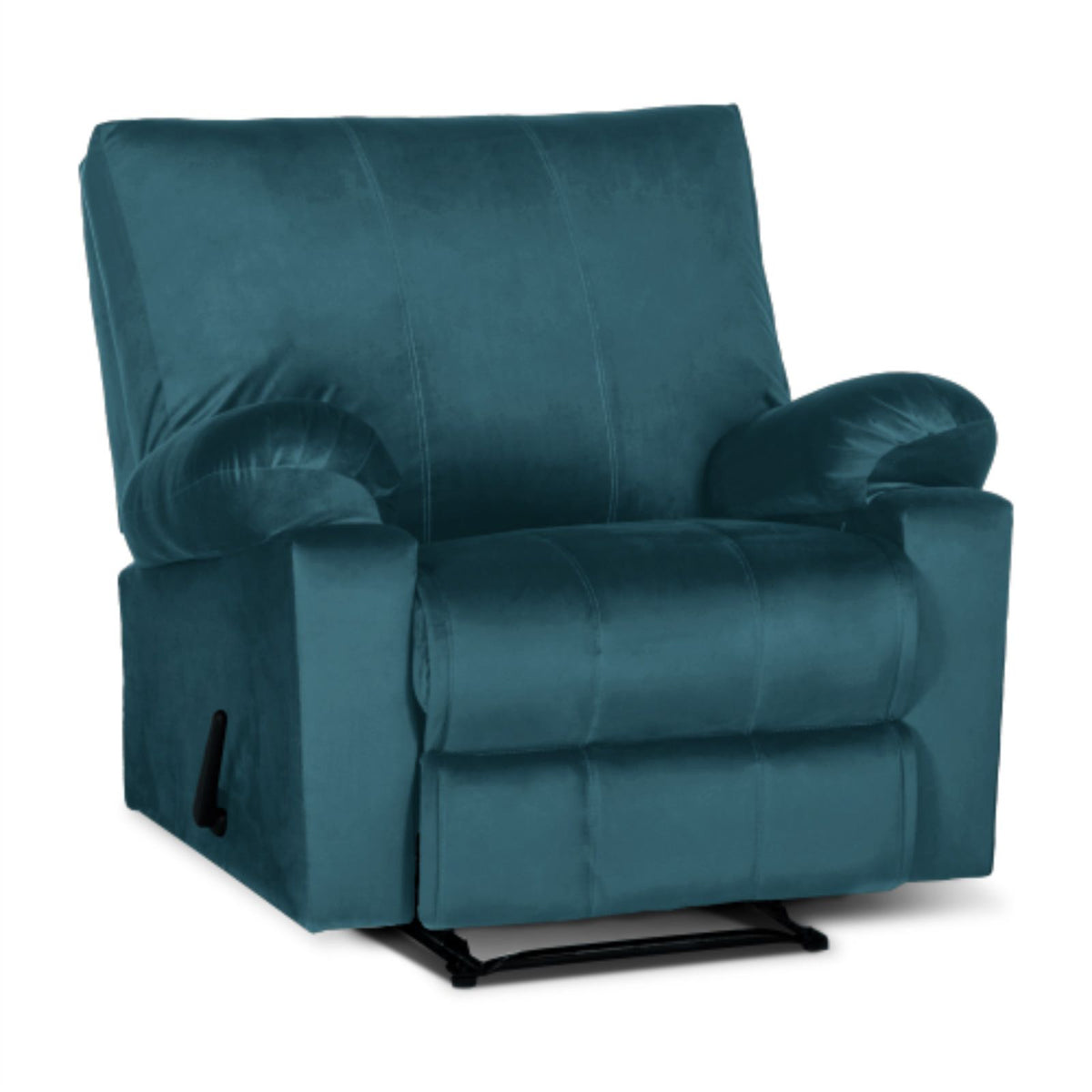 Velvet Rocking & Rotating Recliner Chair - Dark Turquoise - H1