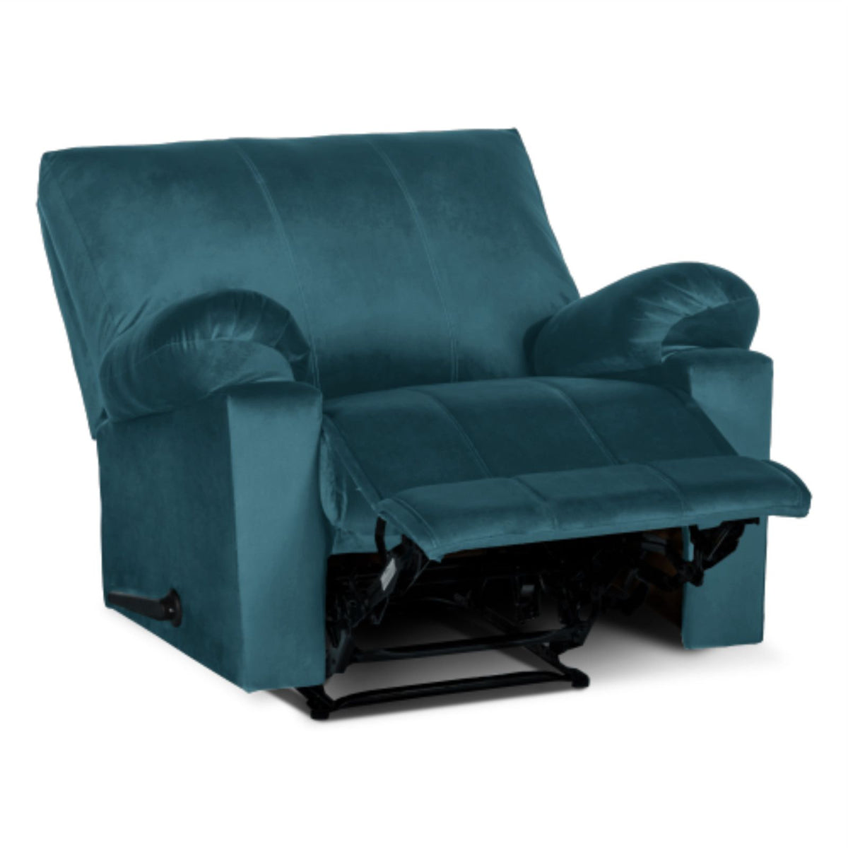 Velvet Rocking & Rotating Recliner Chair - Dark Turquoise - H1