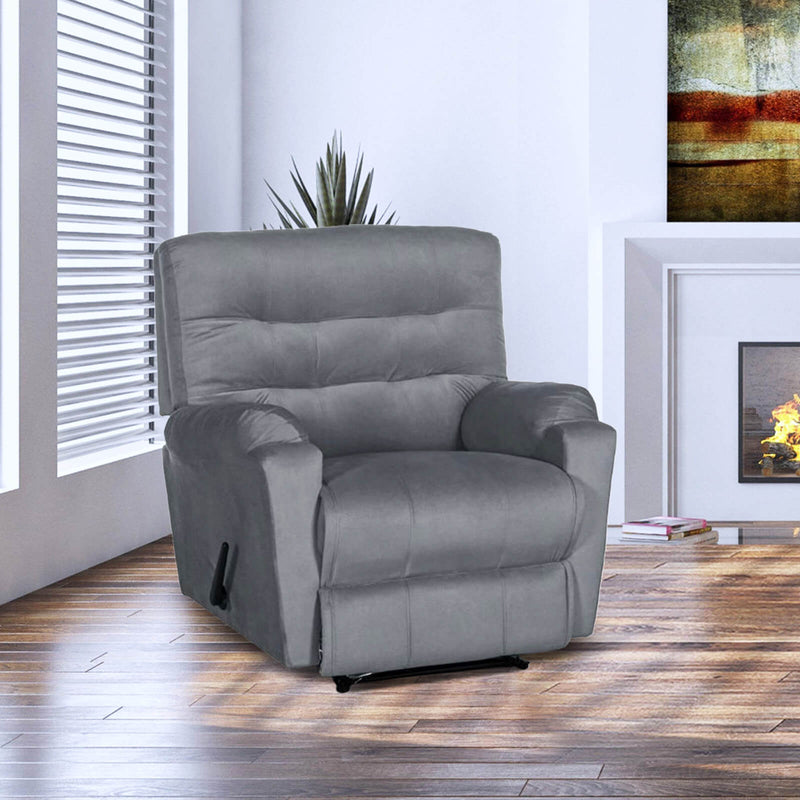 Velvet Classic Recliner Chair - Grey - AB03
