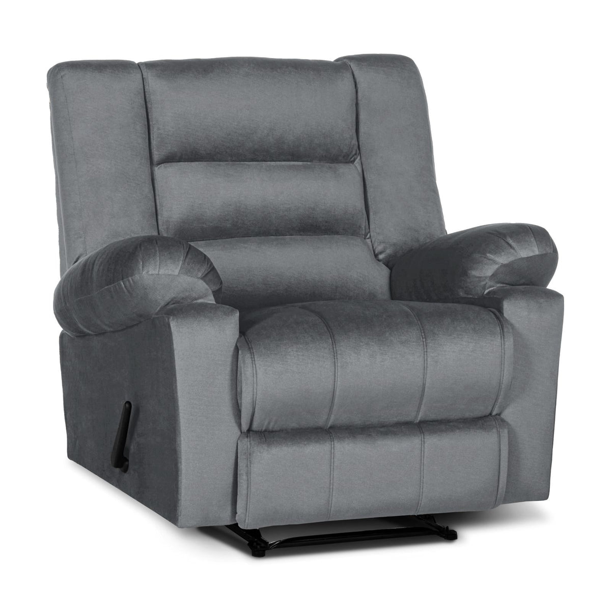 Velvet Upholstered Recliner Chair With Bed Mode From In House - Nice 02 Grey Classic