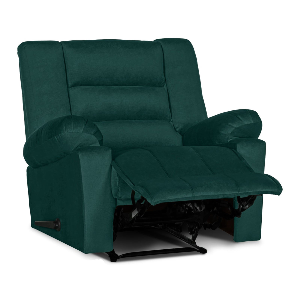 Velvet Upholstered Recliner Chair With Bed Mode From In House - Nice 02 Dark Green Rocking & Rotating