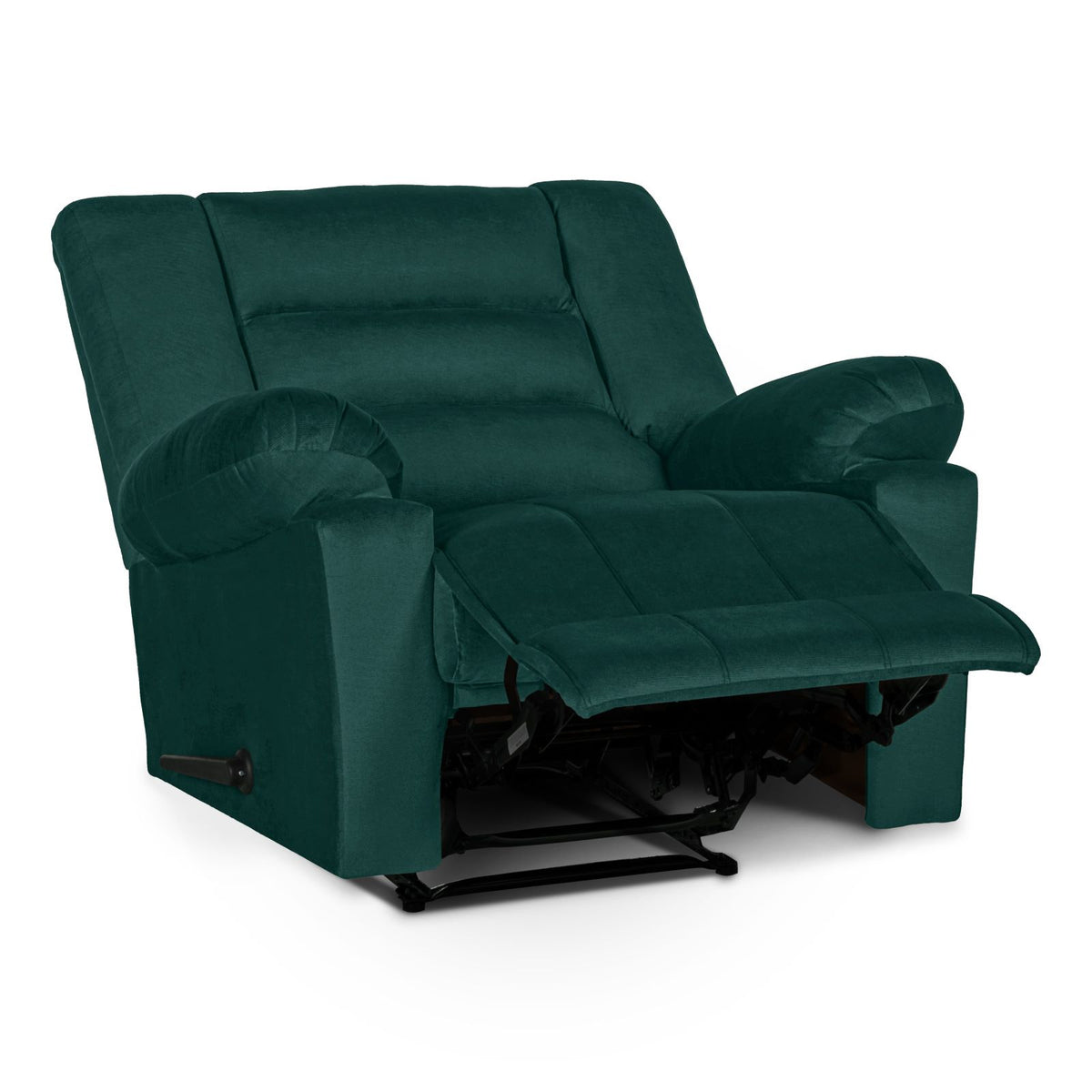 Velvet Upholstered Recliner Chair With Bed Mode From In House - Nice 02 Dark Green Classic