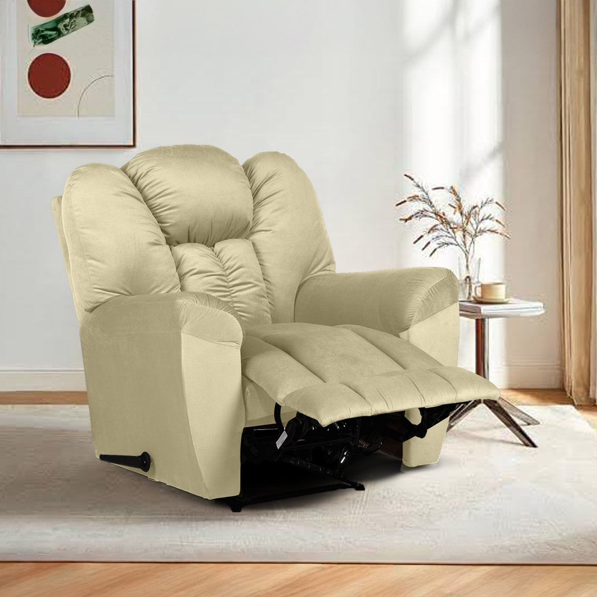 Velvet Recliner Chair - Penhaligon's Dark Ivory Rocking & Rotating