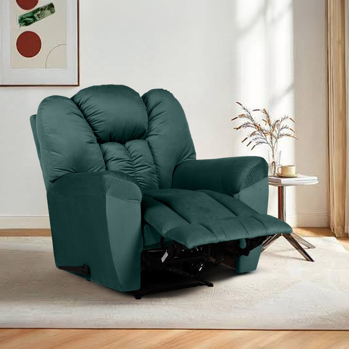 Velvet Recliner Chair - Penhaligon's Dark Green Rocking & Rotating