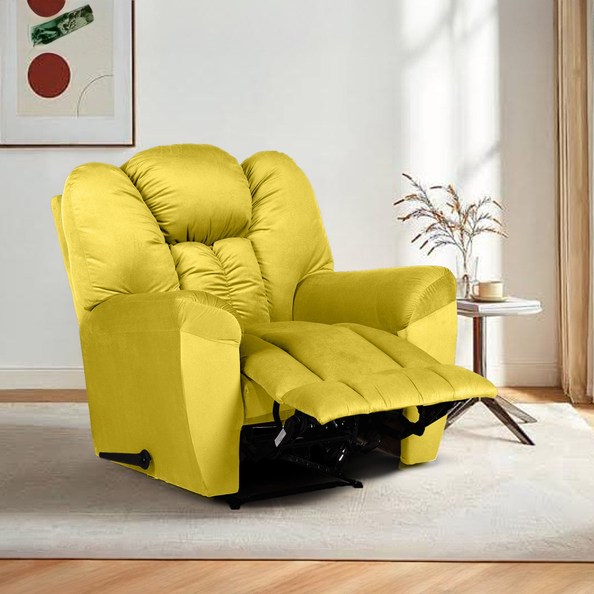 Velvet Recliner Chair - Penhaligon's Gold Rocking