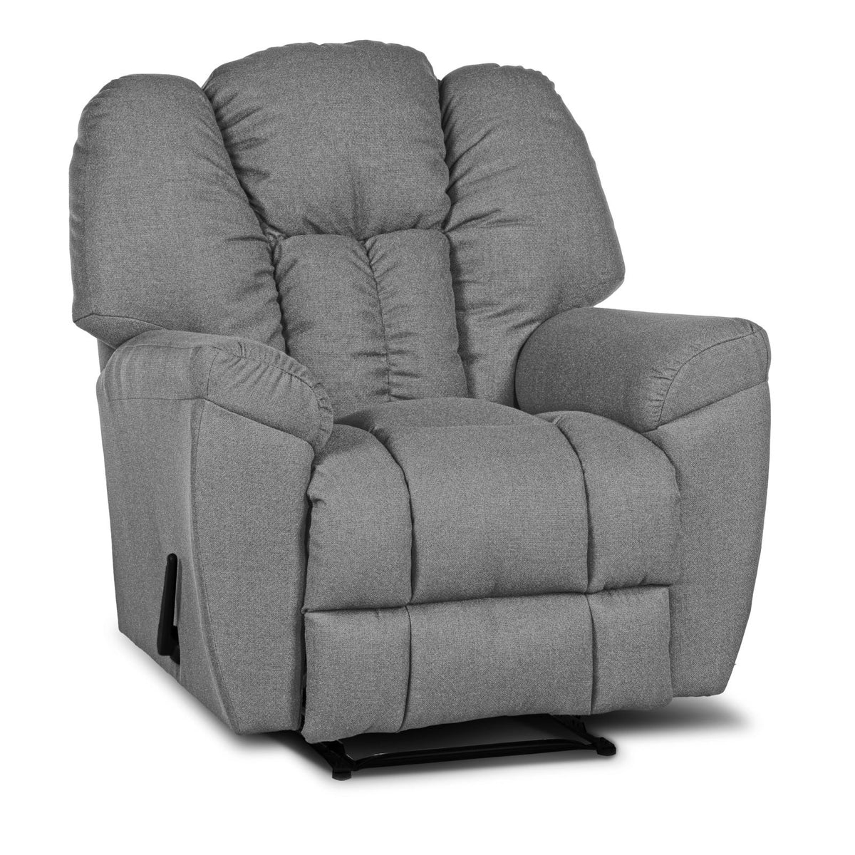 Linen Upholstered Recliner Chair With Bed Mode - Penhaligon's Light Grey Rocking