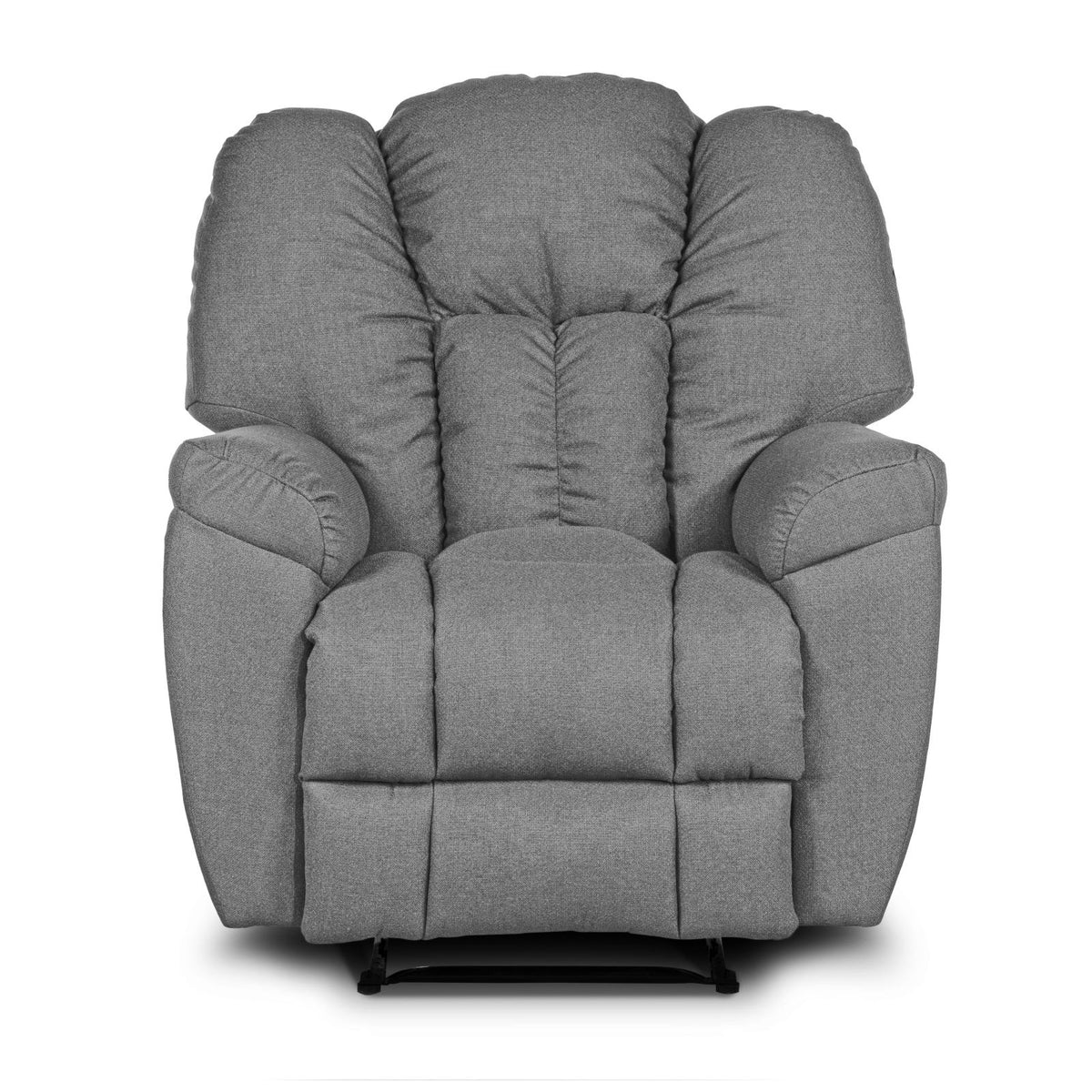 Linen Upholstered Recliner Chair With Bed Mode - Penhaligon's Light Grey Rocking