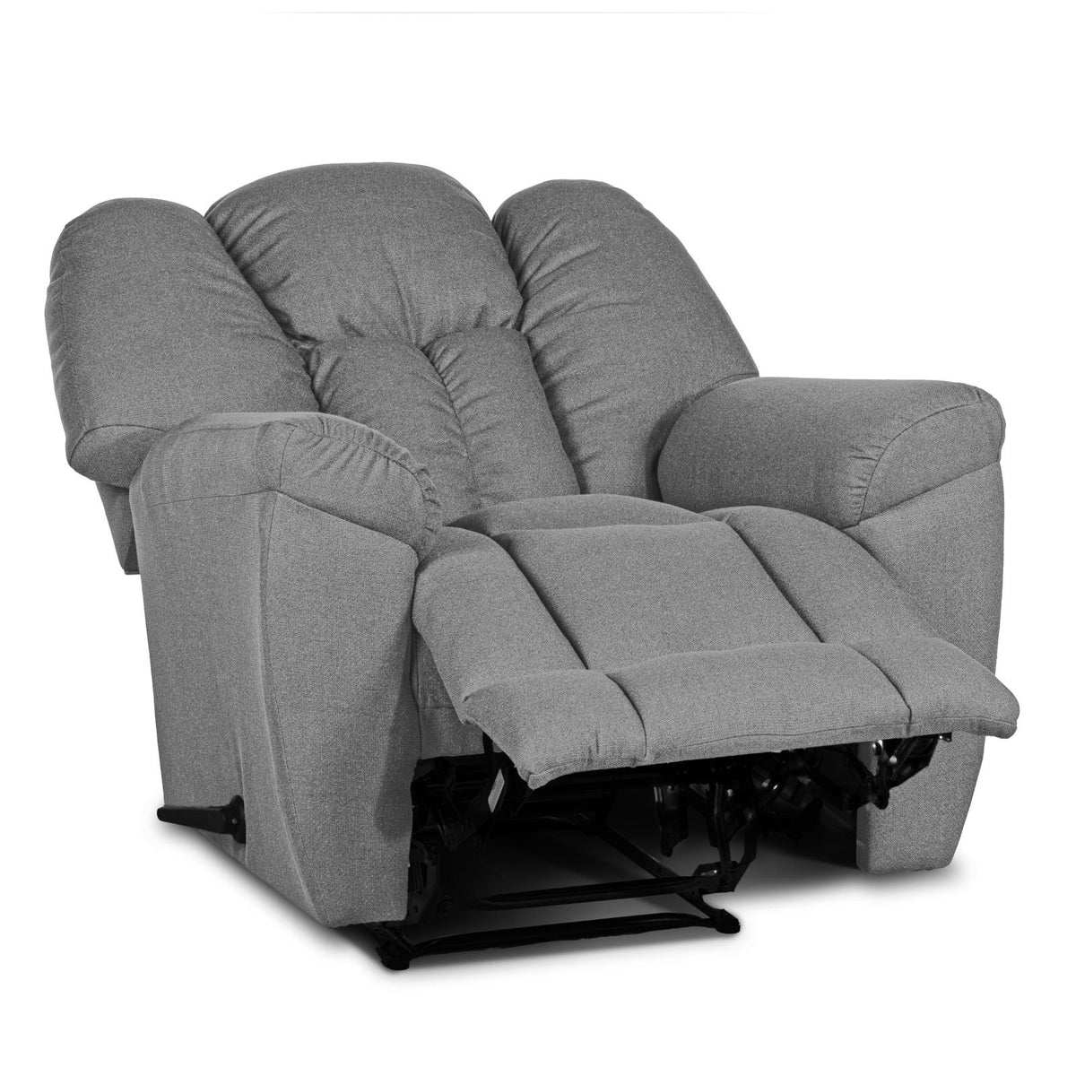 Linen Upholstered Recliner Chair With Bed Mode - Penhaligon's Light Grey Rocking