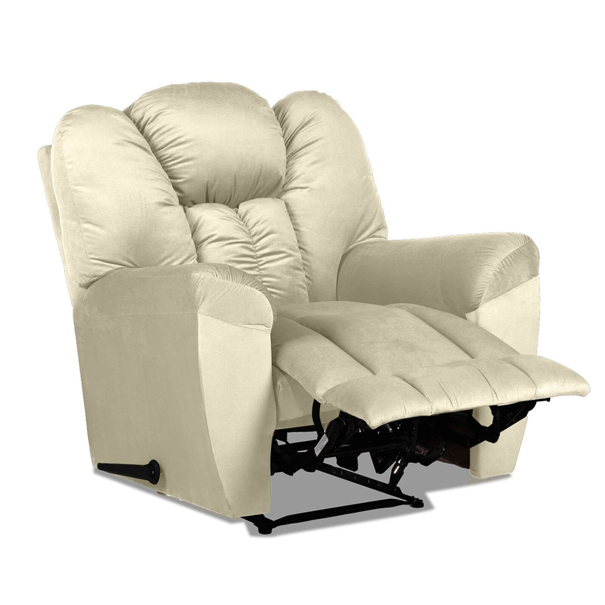Velvet Recliner Chair - Penhaligon's Light Beige Rocking & Rotating