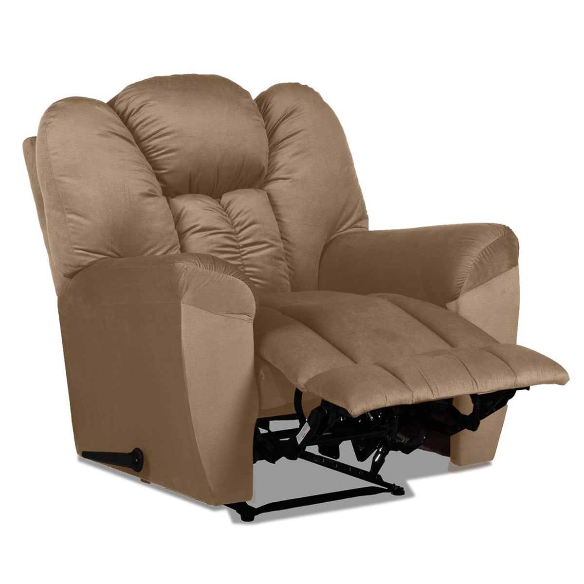 Velvet Recliner Chair - Penhaligon's Light Brown Rocking & Rotating