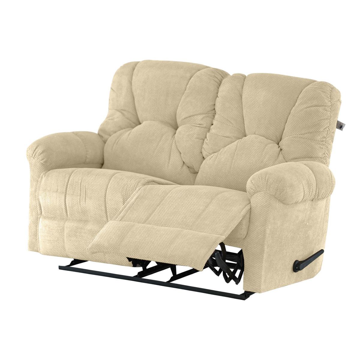 Velvet Double Recliner Chair - American Polo Light Beige