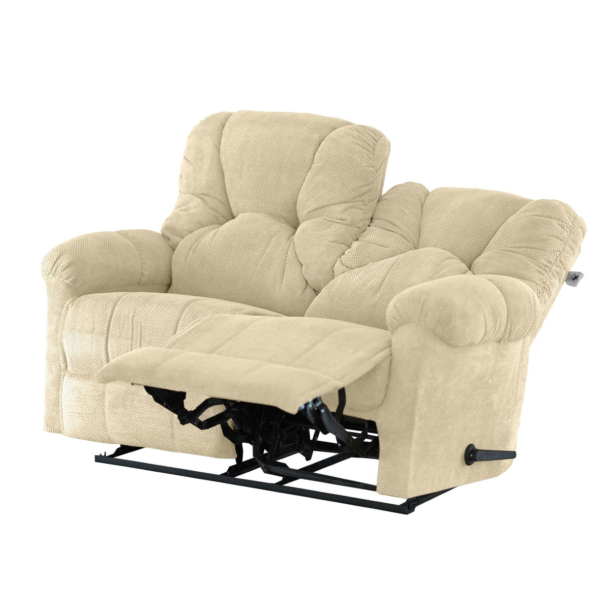 Velvet Double Recliner Chair - American Polo Light Beige