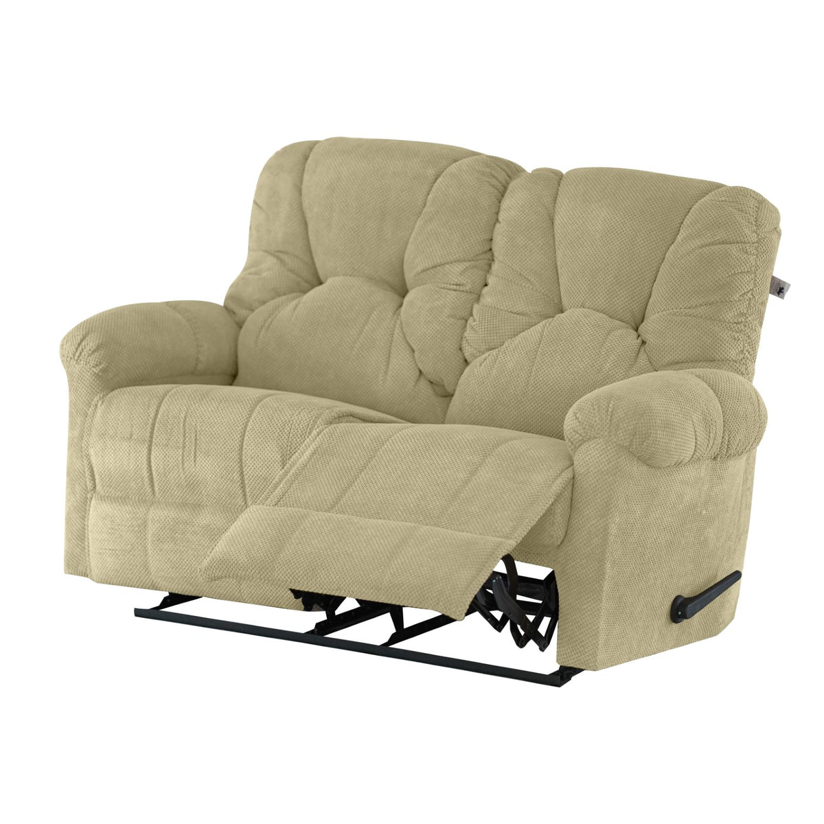 Velvet Double Recliner Chair - American Polo Dark Ivory